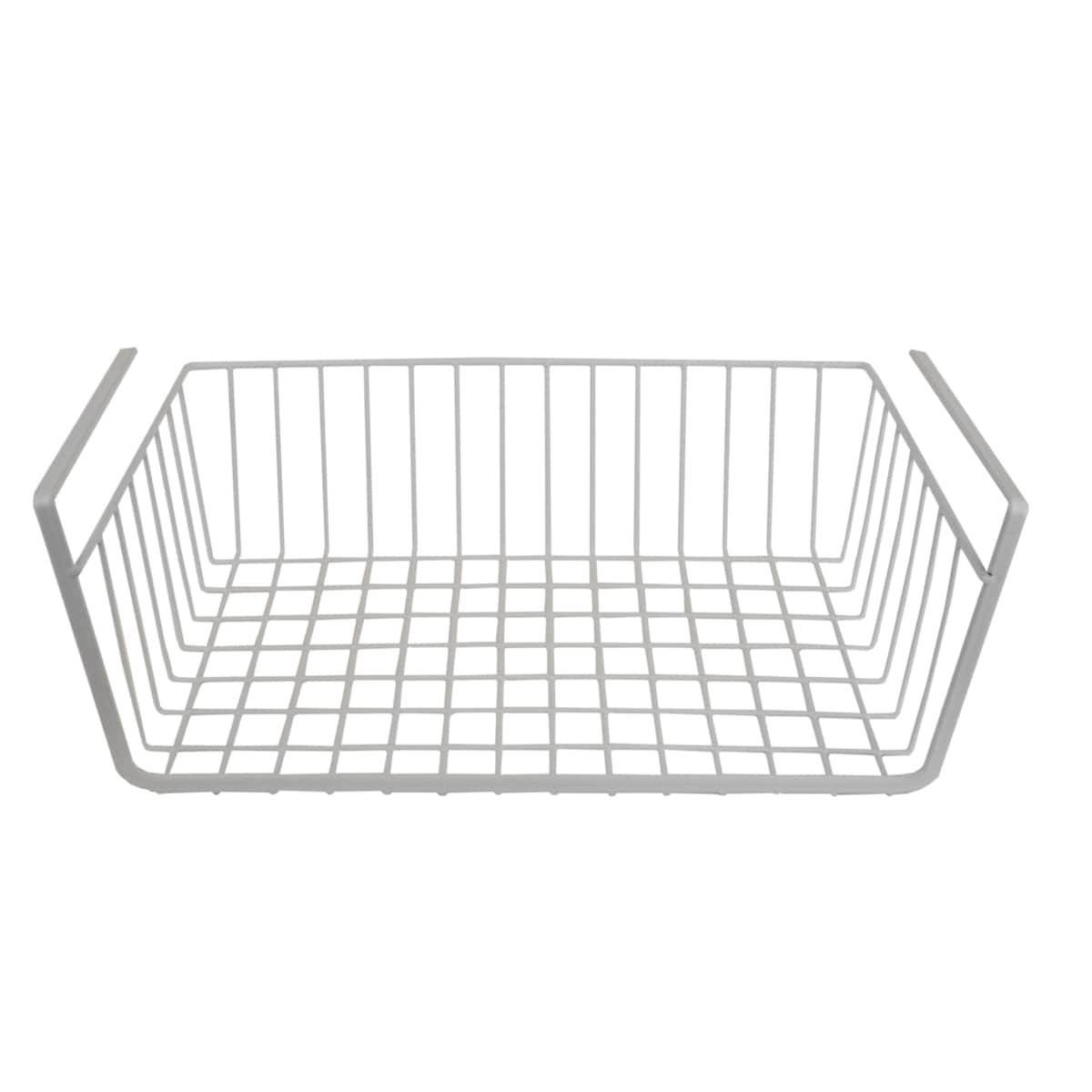 Home Basics LOW57529 15.25-Inches W x 5.75-Inches H x 10.25-Inches D Under-shelf White Metal Under-shelf basket