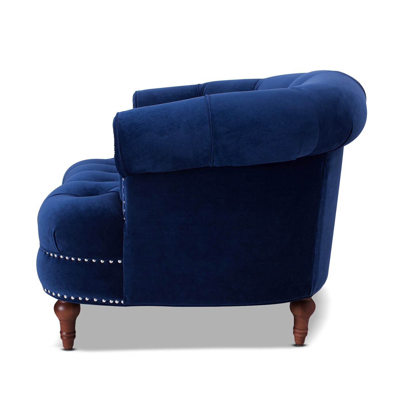 Navy blue cheap velvet tub chair