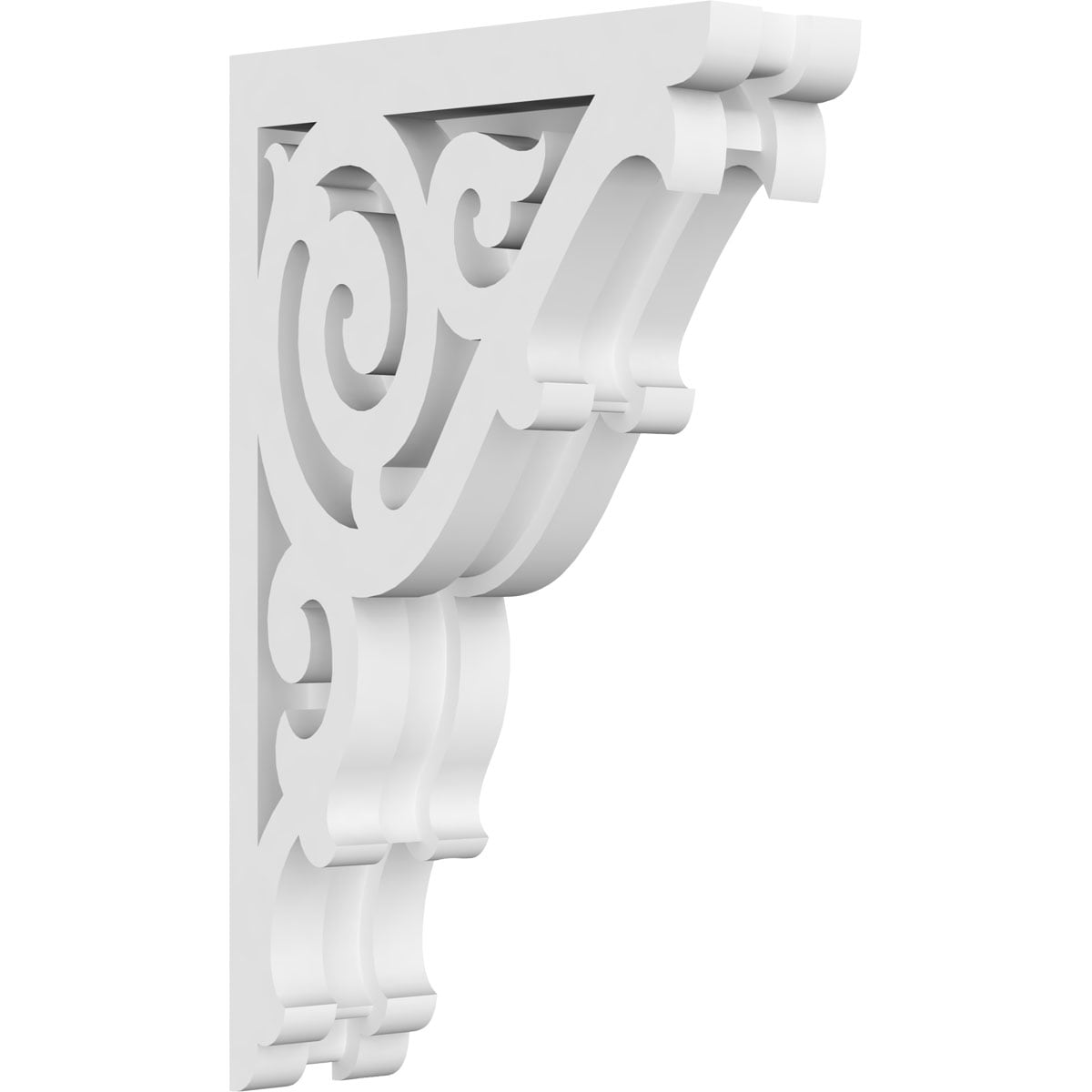 Ekena Millwork CORP01X05X09AT 1.875-in x 5.5-in x 9-in Athens Unfinished White PVC Paintable Corbel
