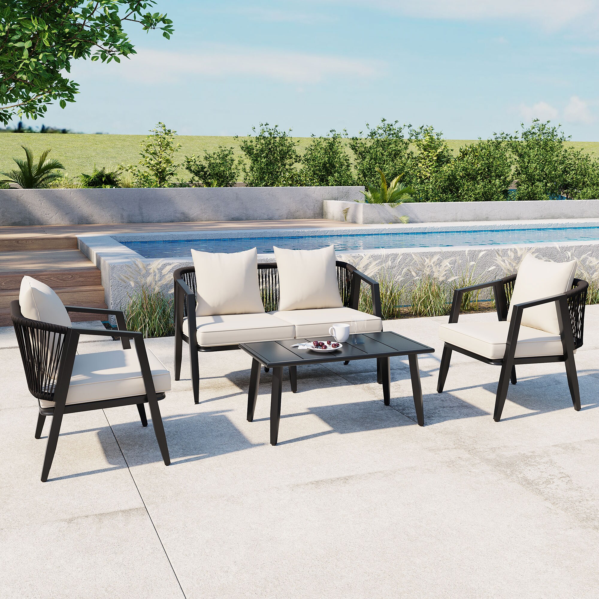 SINOFURN SYA010484BG Patio-Conversation-Sets - View #2