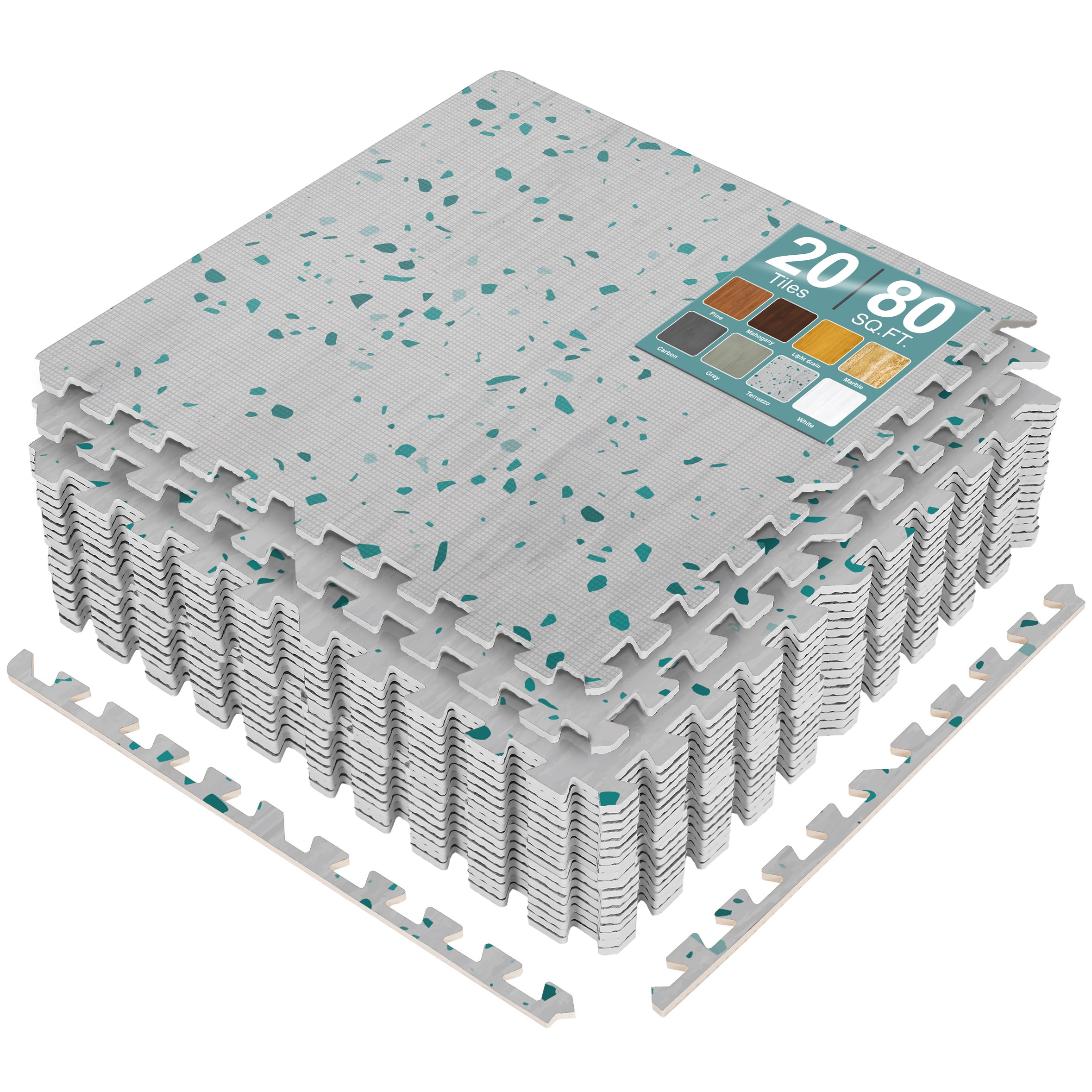 SORBUS 20 Tiles 80 Sq ft Wood Grain Interlocking Floor Foam Tile Mats for Home Playroom Basement Trade Show #192405051692