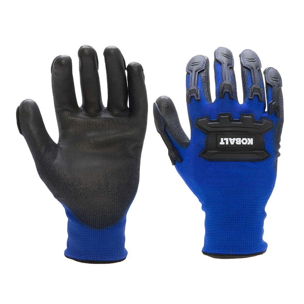 Small/Medium Gray Polyurethane Dipped Nylon Construction Gloves, (1-Pair) | - Kobalt 81595