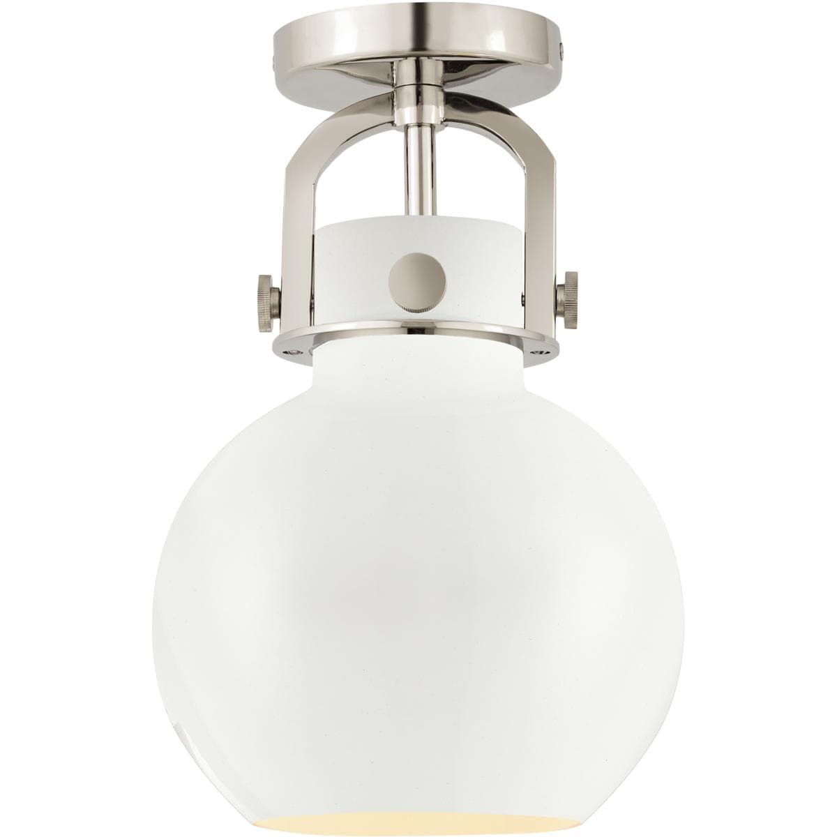 Innovations Lighting  410-1F-PN-M410-8W Newton Sphere Flush Mount Polished Nickel