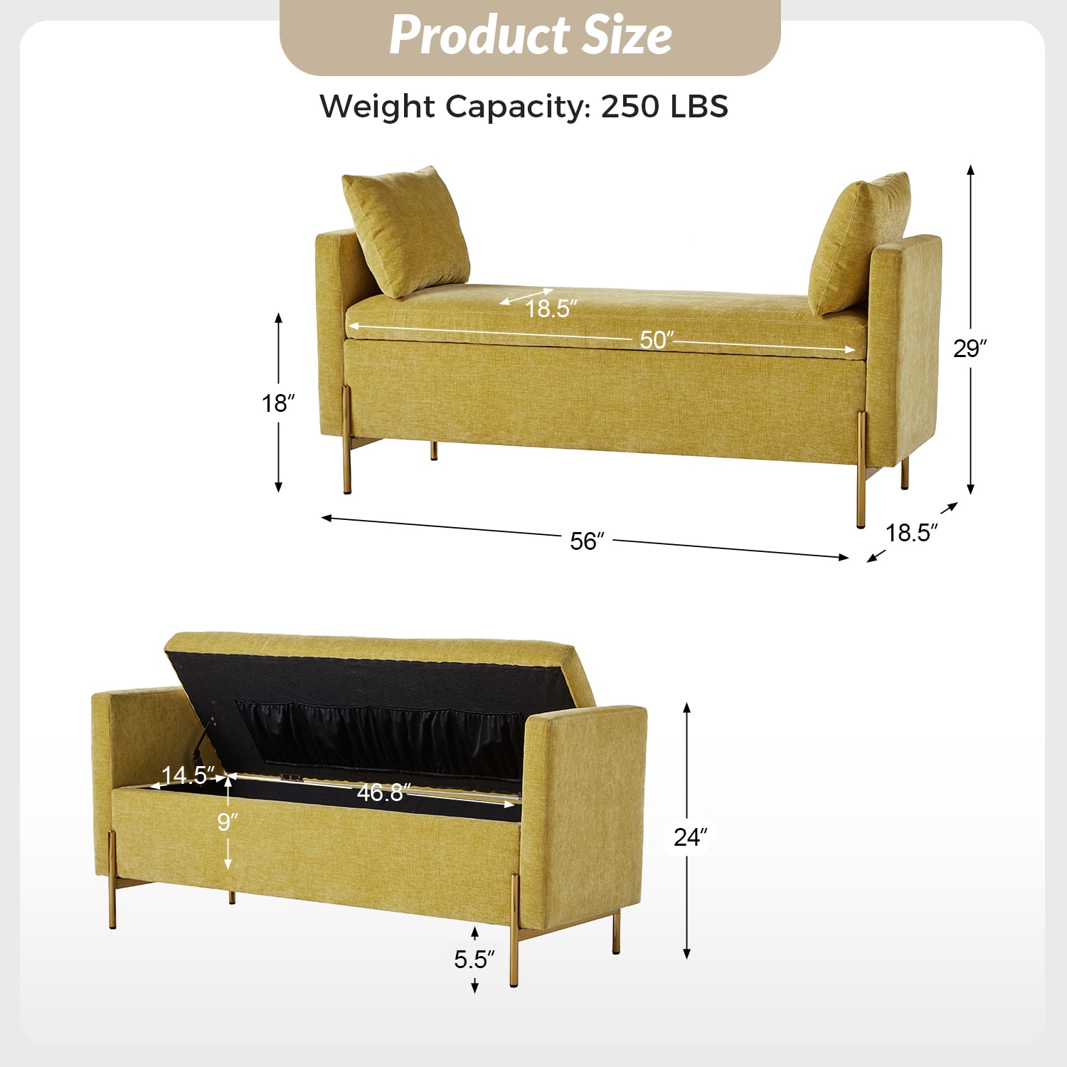 14 Karat Home BEM0876-MUS bench - View #8