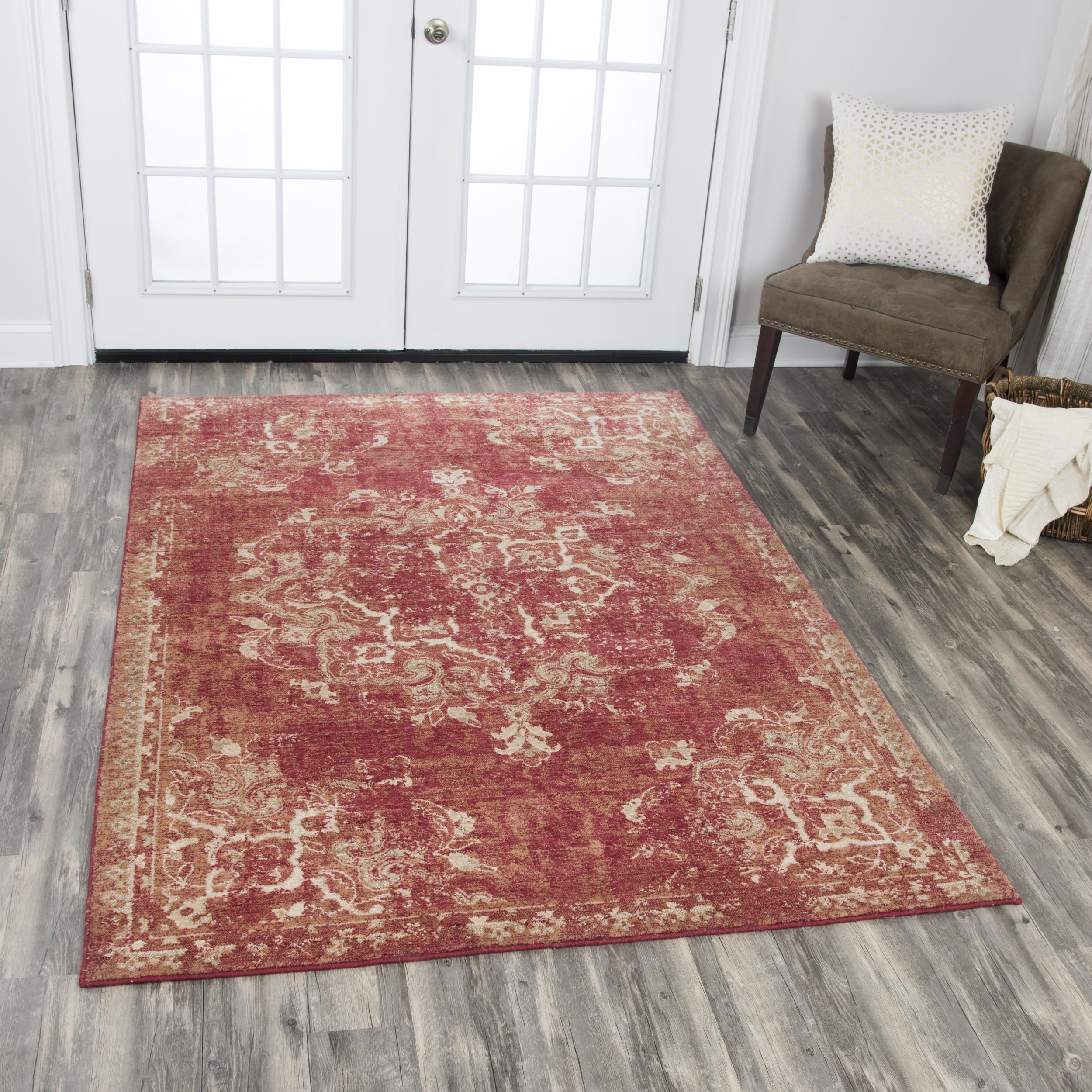 Alora Decor 00600610300700305 Euphoria 3 X 5 (ft) Wool Beige, Rust, Brow, Redn Indoor Medallion Mid-century Modern Area Rug