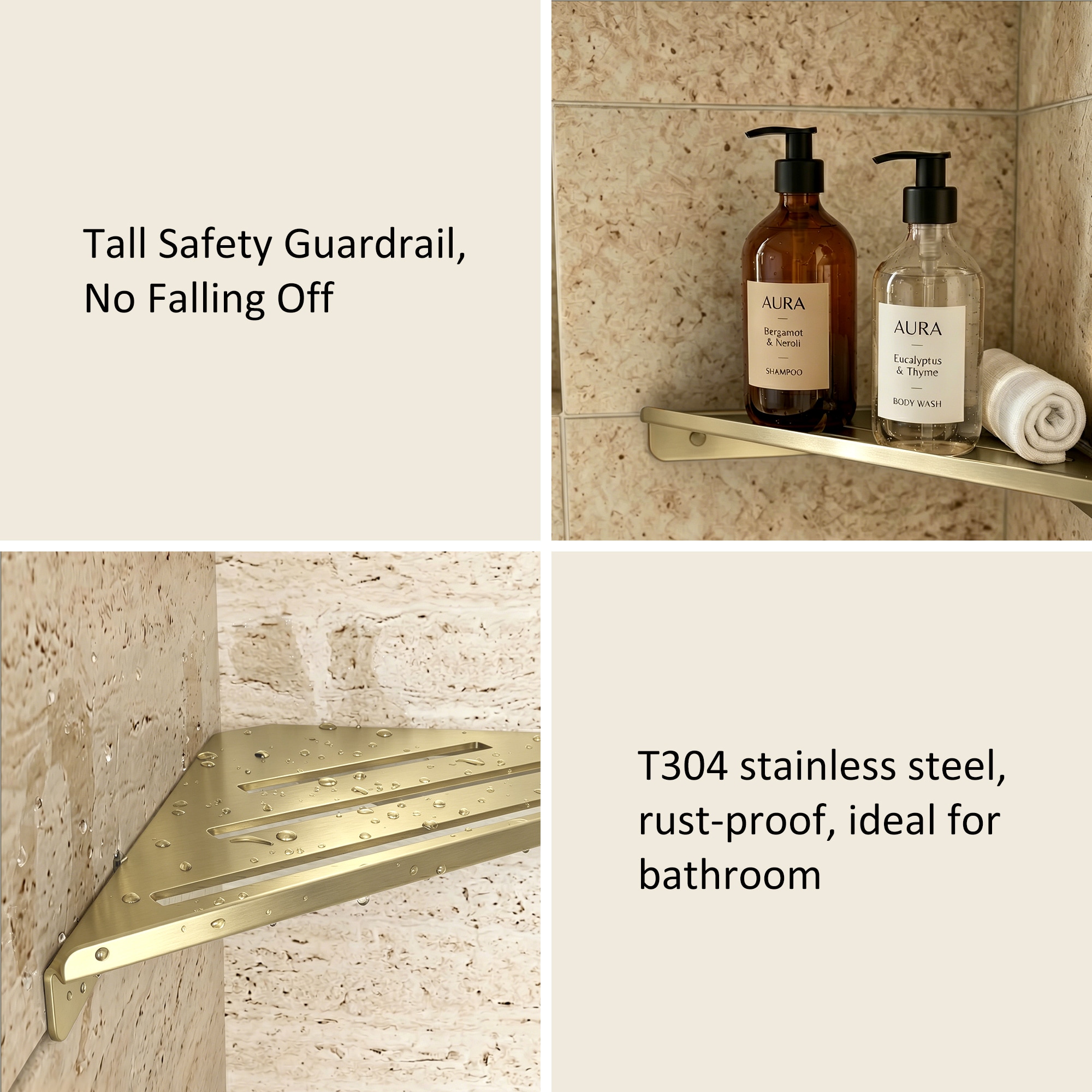 BWE A-91060-BG Bathroom-Shelves - View #3