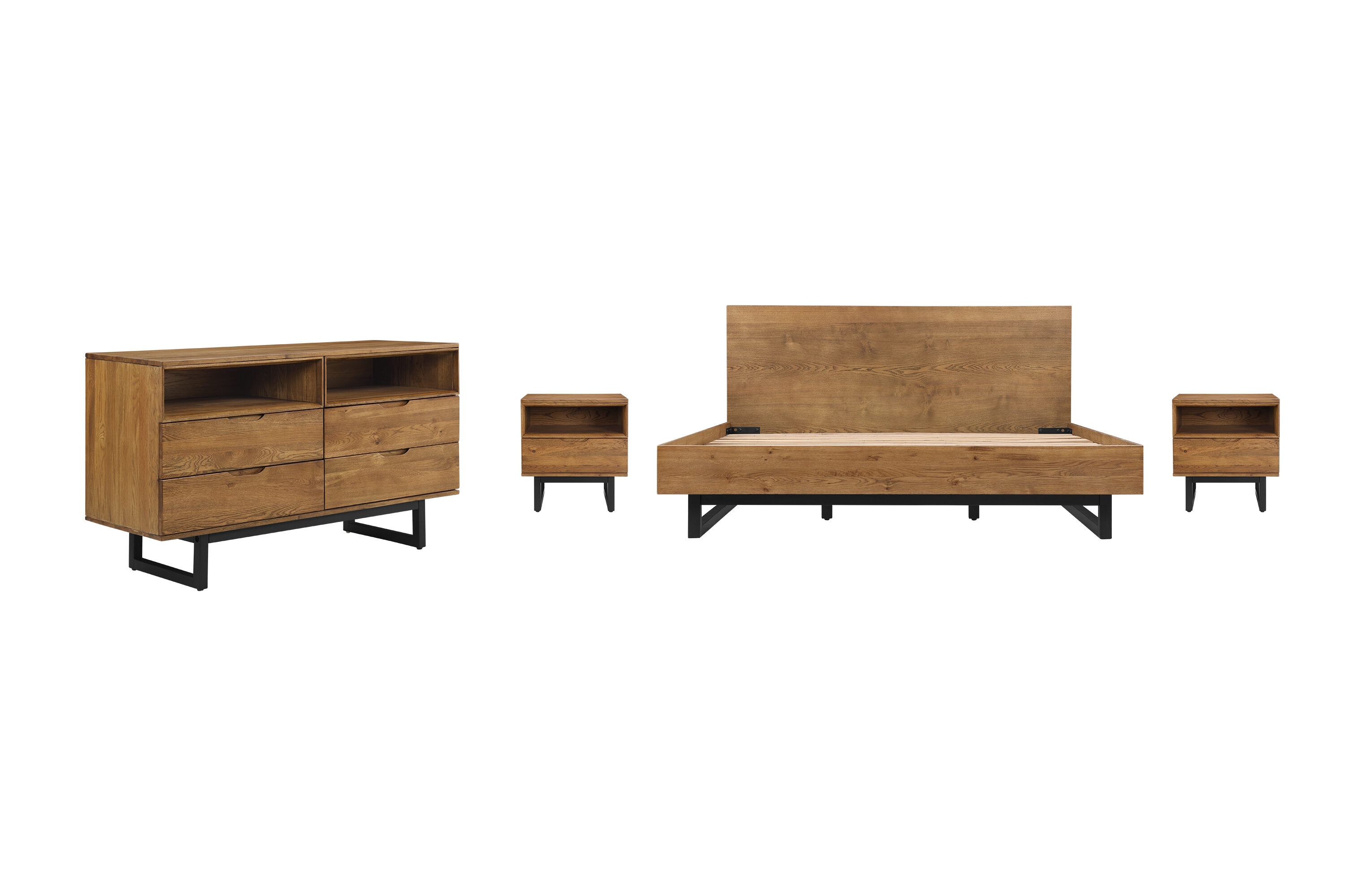 Armen Living SETAOBDBRKG4B Brown King Bedroom Set