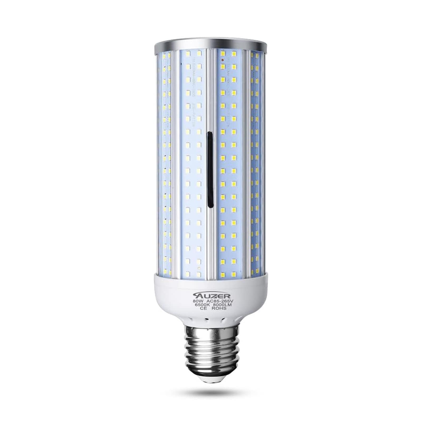JUSJUBR E39 Large Mogul Base 80W LED Corn Bulb 8000 Lumens 6500K Daylight Cool White AC 85V 265V for Large Area Garage Factory Warehouse High Bay Barn Shopping Mall Supermarket