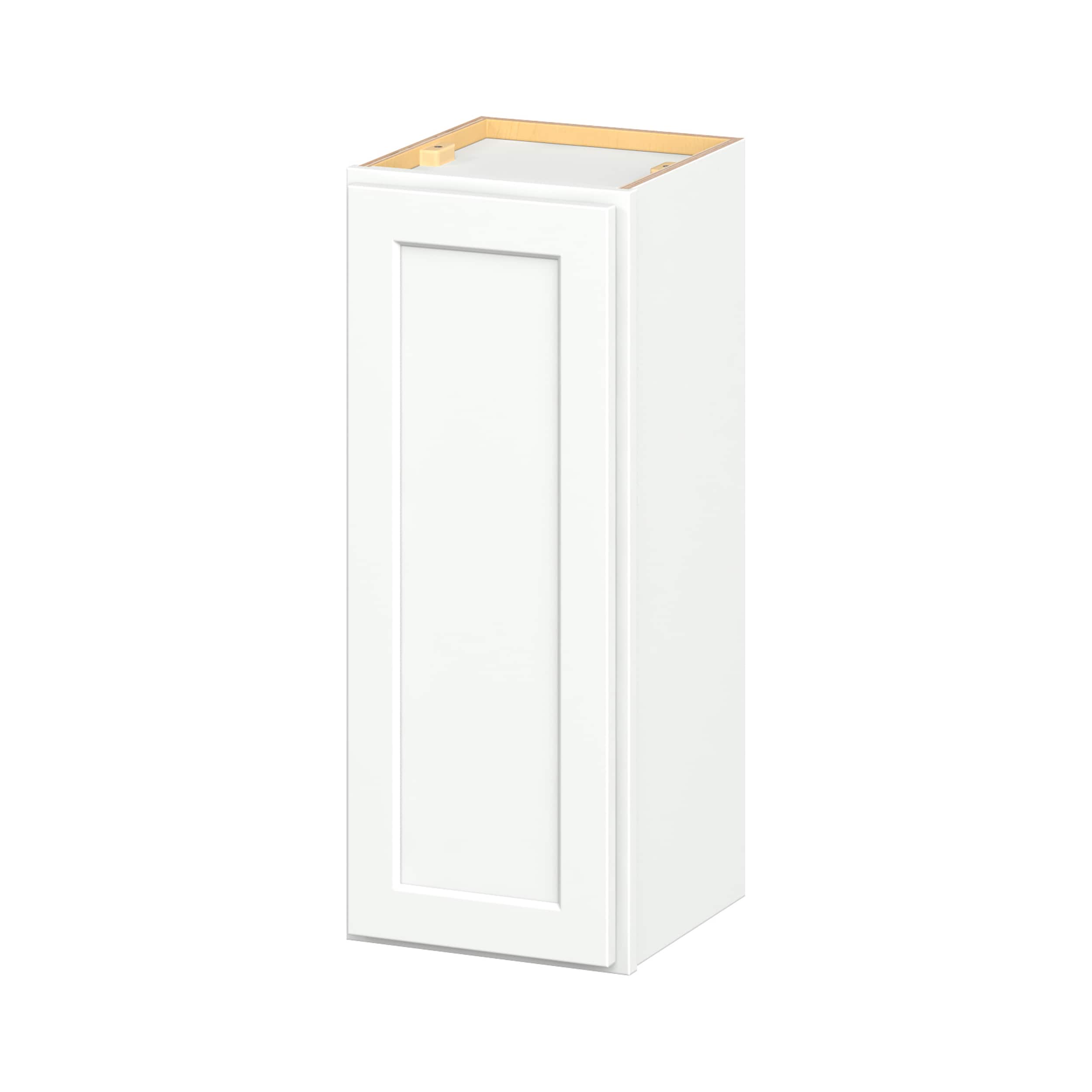 Hugo&Borg W1230(L/R)-GL PRO Glendale 12-in W x 30-in H x 12-in D Pure White Wall Ready to assemble Plywood Cabinet (Recessed Panel Shaker)