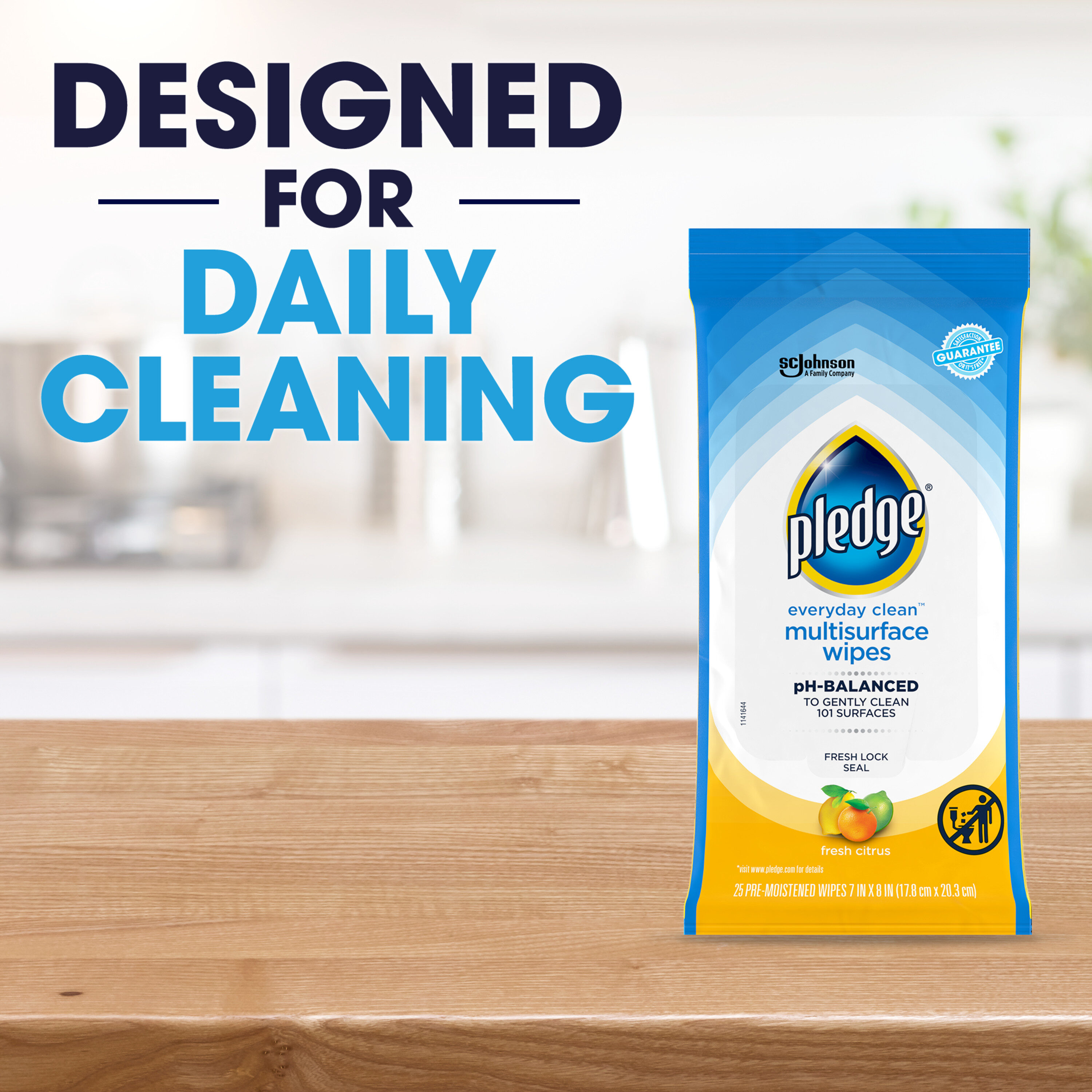 Pledge Clean It Original Electronics Wipes 50 Pre-Moistened Wipes = 25 Large
