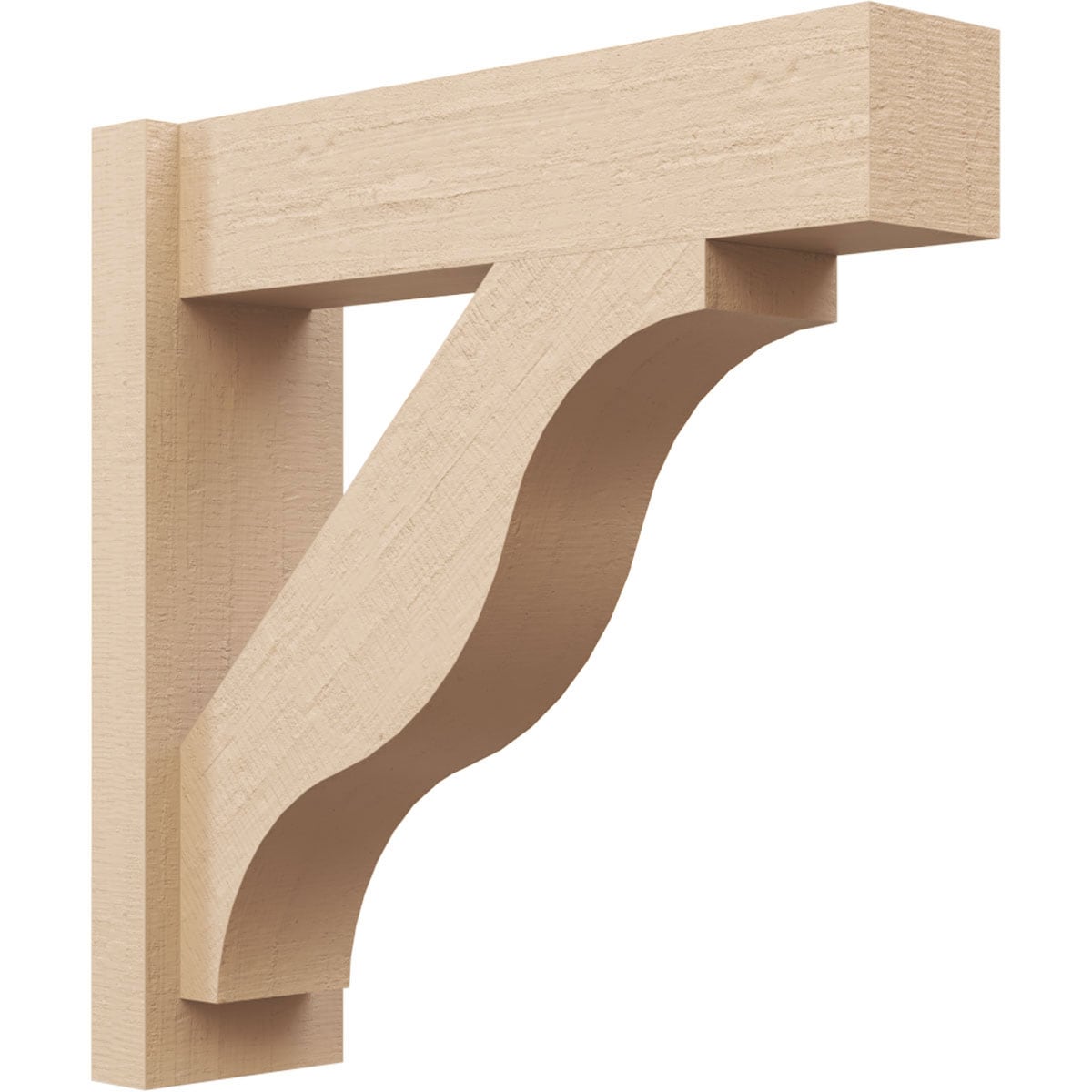 Ekena Millwork 2130465 Timberthane Rough Cedar Faux Wood Funston Block Outlooker 6-in W x 22-in D x 22-in H Primed Tan