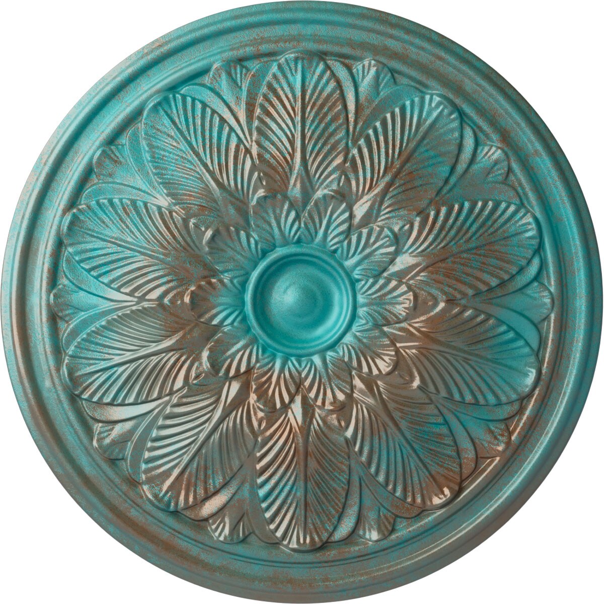 Ekena Millwork CM22BOCGS Bordeaux 22.625-in W x 22.625-in L Painted Copper Green Patina Polyurethane Whole Ceiling Medallion