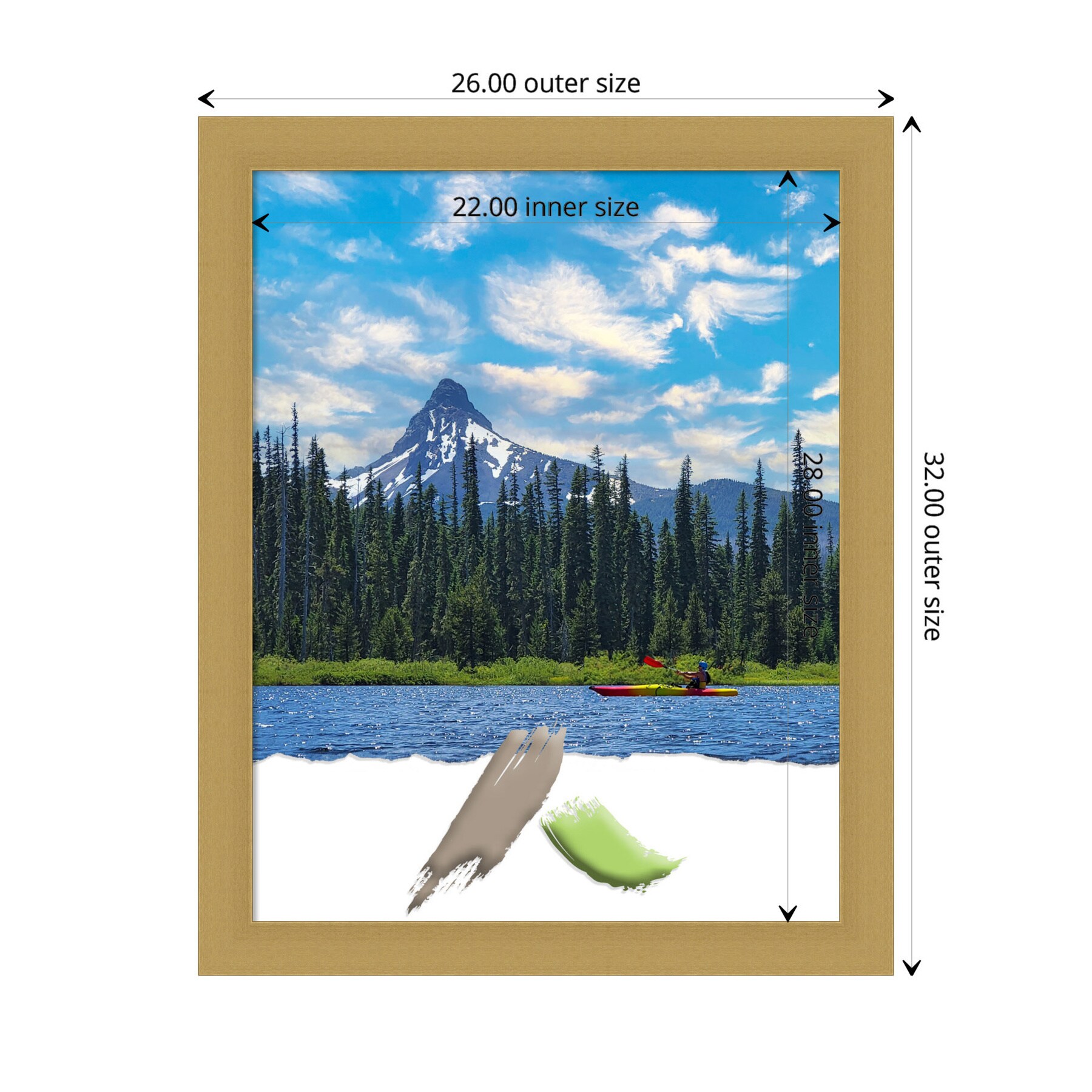 Grace Brushed Gold Polystyrene Wall Picture Frame 22x28