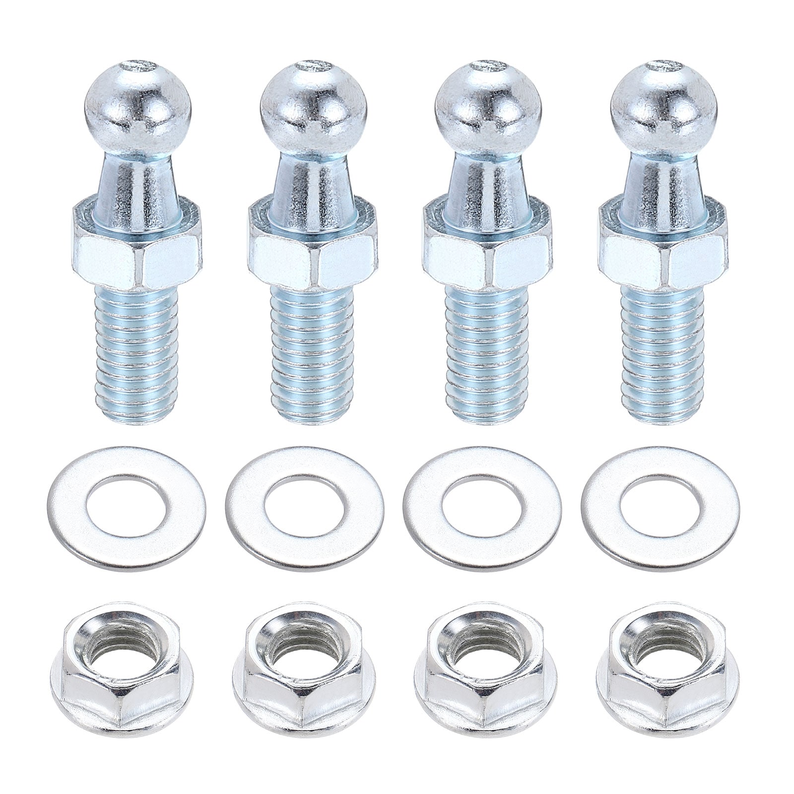 Unique Bargains M8 x 0.5 Inch Ball Stud Bolt Stainless Steel Gas Spring End Fitting with Hardware Lift Support Strut Fitting for Gas Struts Ball Ended Bonnet Silver 4pcs #S26011300UX5899
