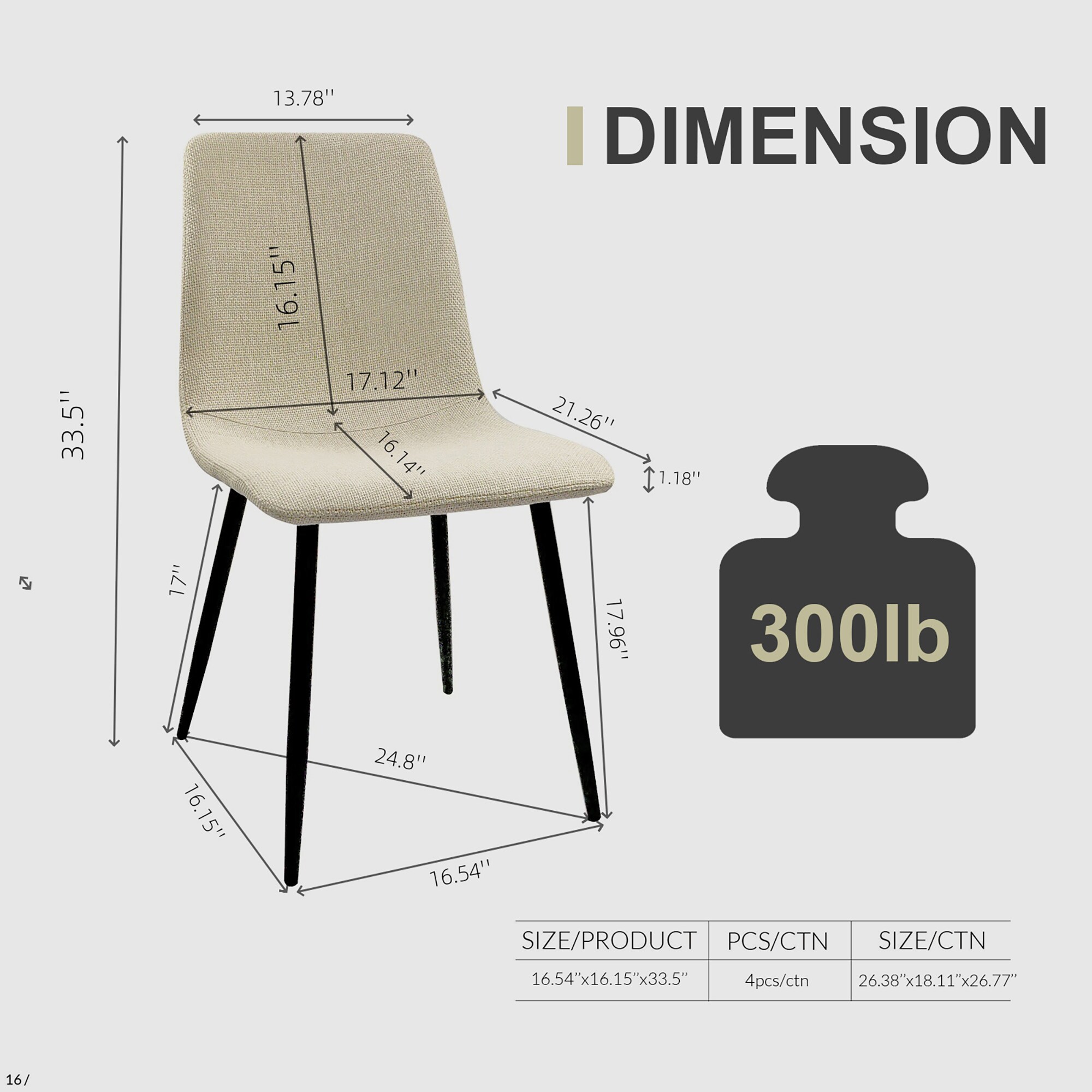 Sumyeg WF-HW53837CP-LA Dining-Chairs - View #17