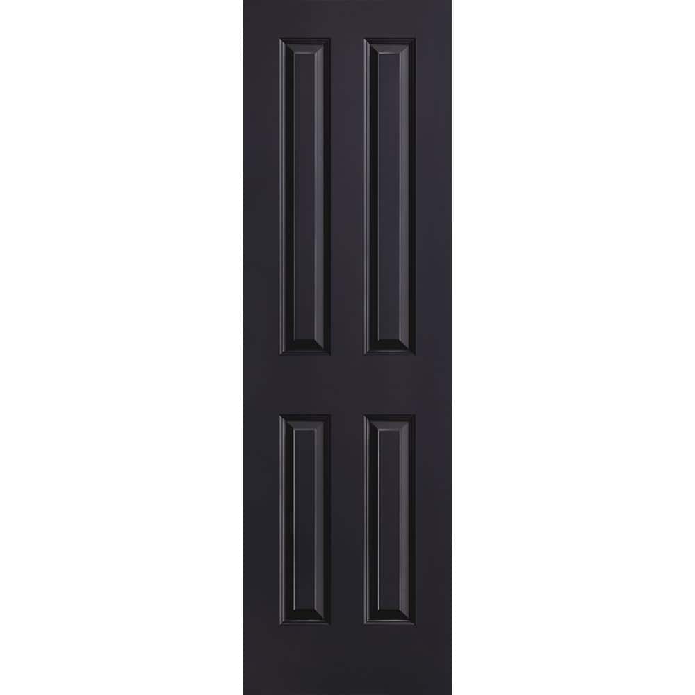 Masonite 1316453 Traditional 24-in x 80-in Midnight 4 panel square Smooth Solid core Prefinished Molded composite Slab Door