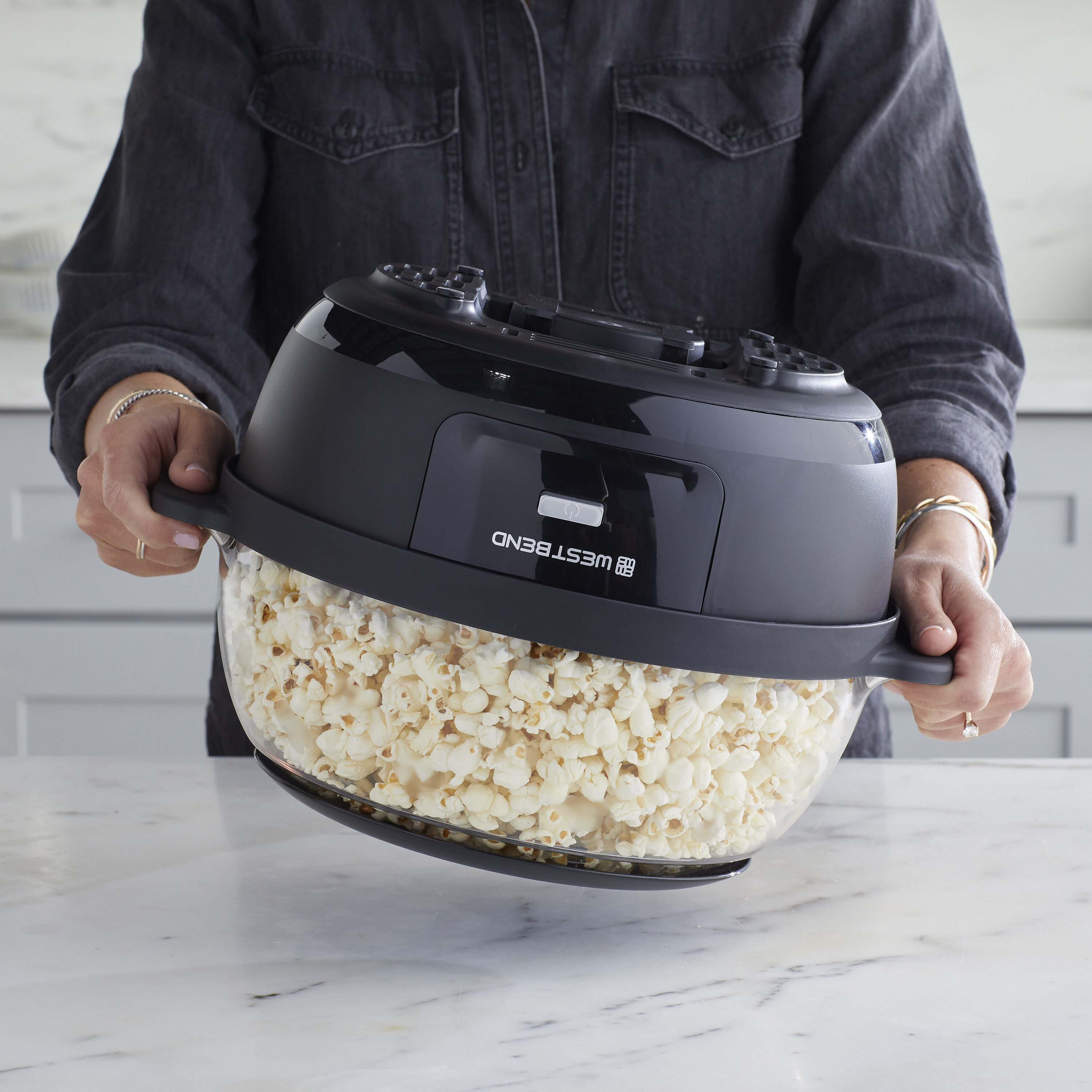  West Bend Popcorn Machine, Stir Crazy Black: Home & Kitchen