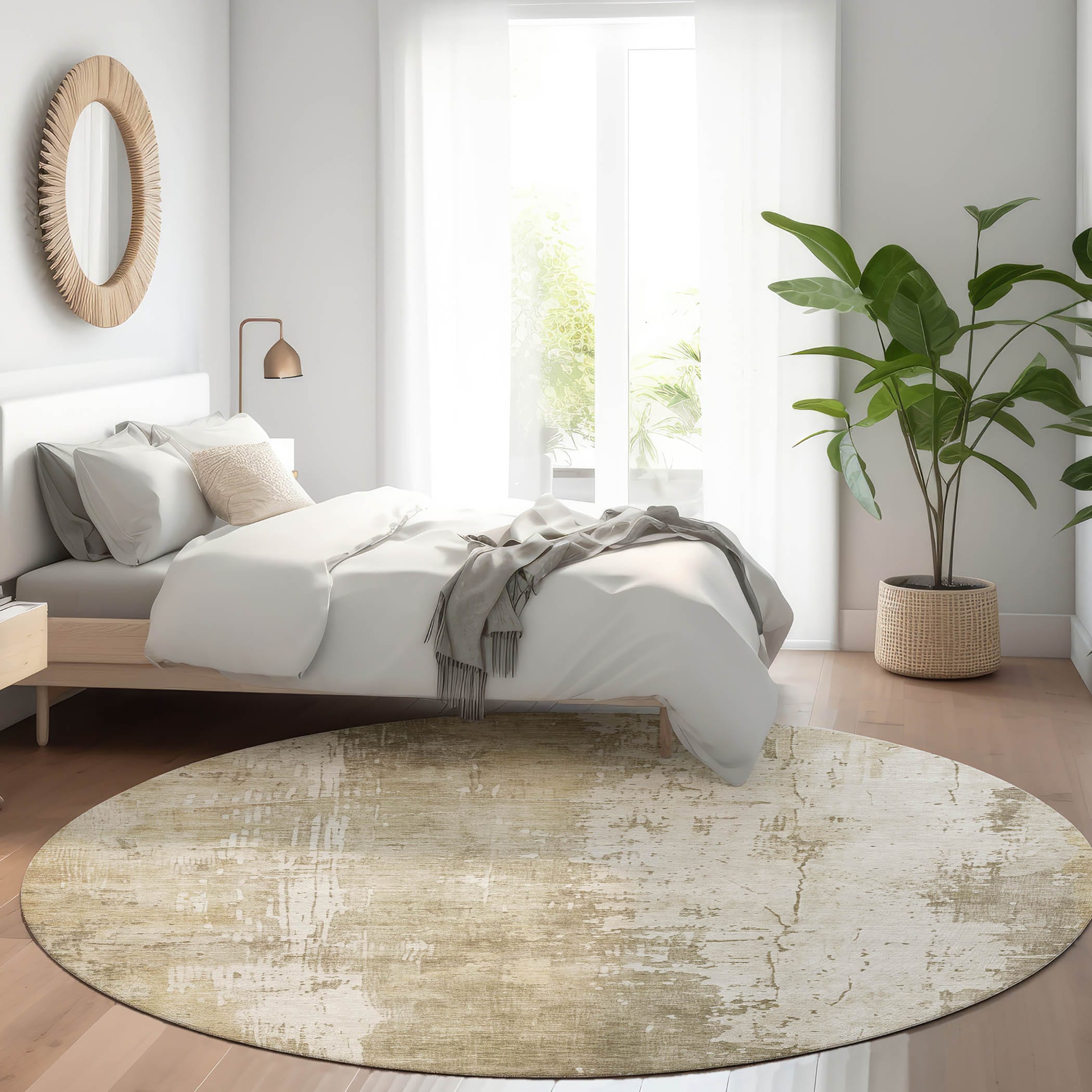 Addison Rugs ACN1649TP8RO Chantille ACN1649TP 8 x 8 (ft) Loomed Taupe Round Indoor/Outdoor Machine washable Pet Friendly Area rug