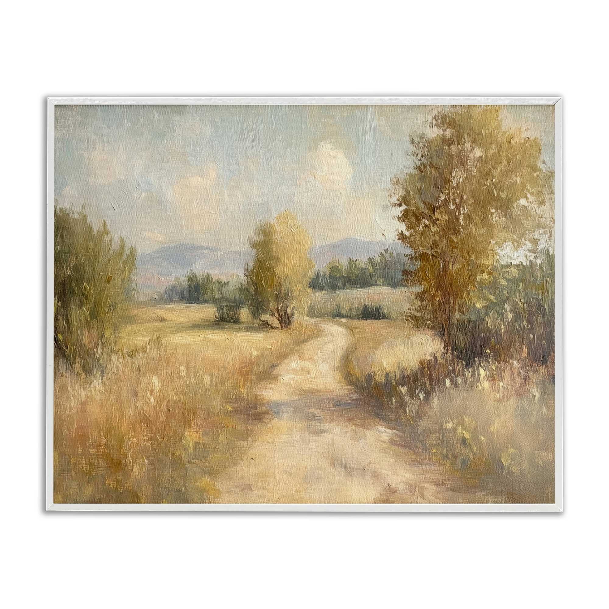 Stupell Industries BT-803-WFR-16X20 Gravel Road Landscape White Framed Giclee Art By Petal Prints Design 20 x 16