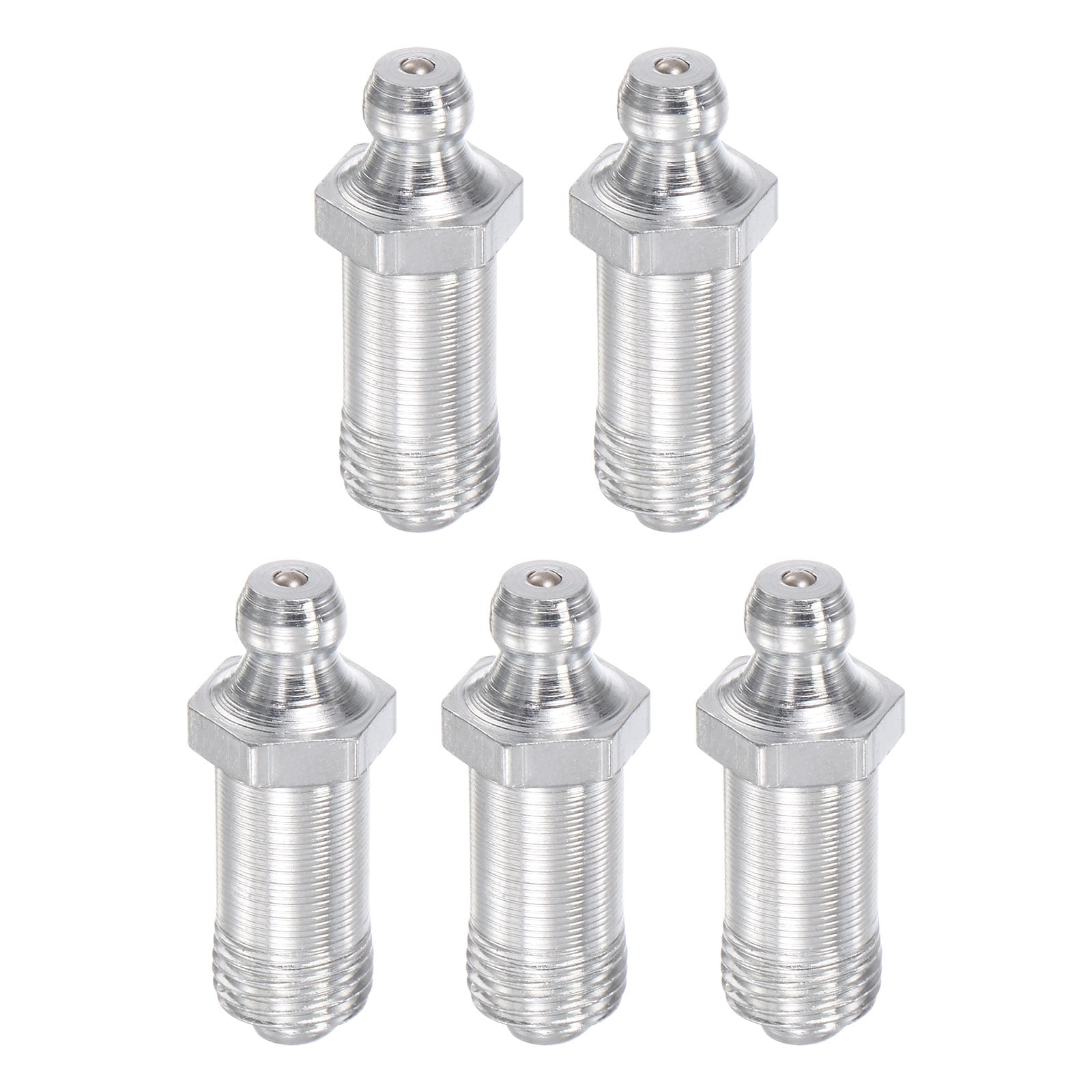 Unique Bargains Steel Straight Grease Fitting Assortment G1/8inch Thread 11mm Width Hydraulic Grease Fitting Accessories 5pcs