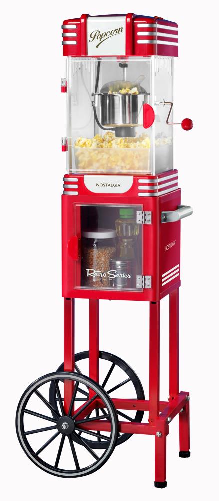 nostalgia popcorn machine and cart