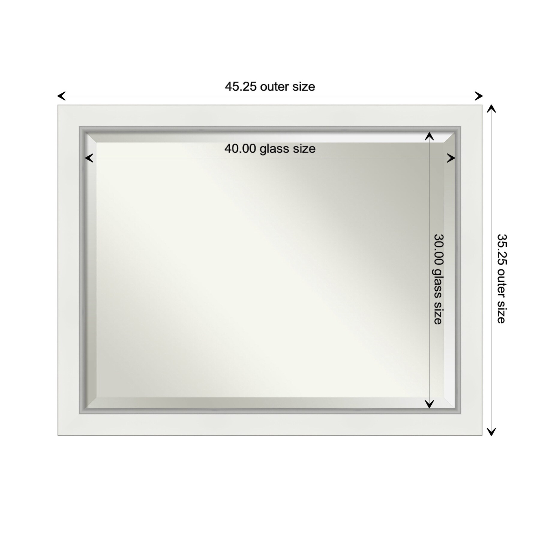 Amanti Art Eva White Silver Frame 45.25-in W x 35.25-in H Satin Silver ...