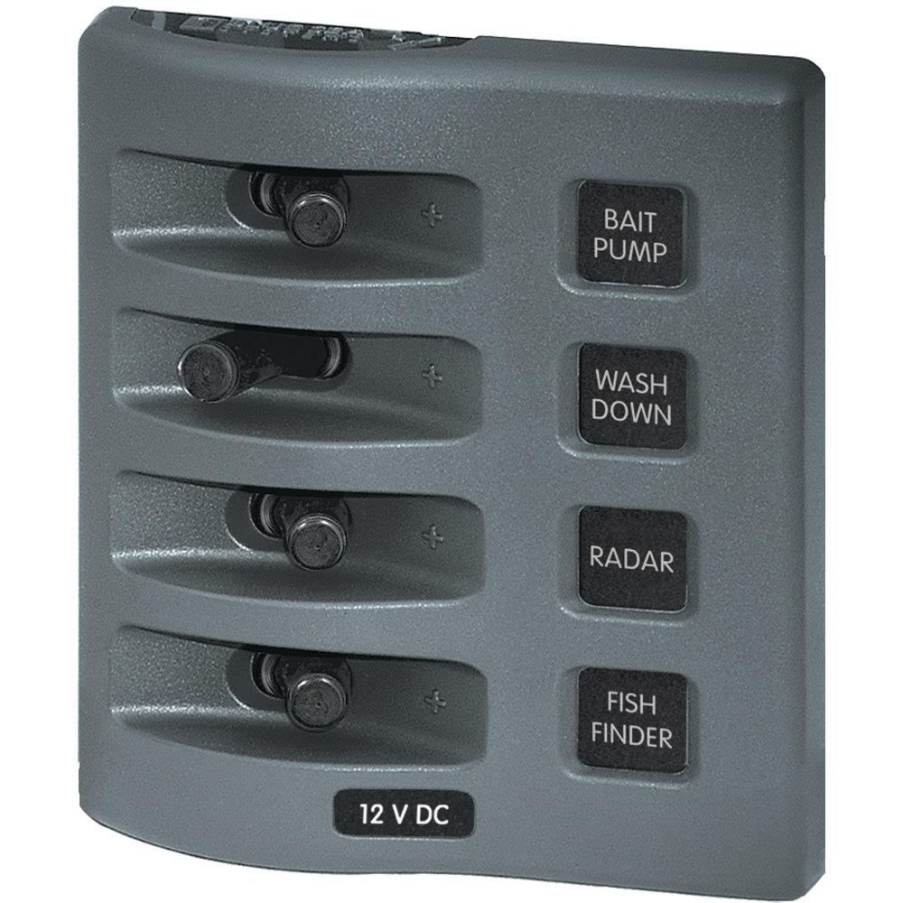 Blue Sea Systems 4305-BSS WeatherDeck 12V DC Waterproof Switch Panel- 4 Position