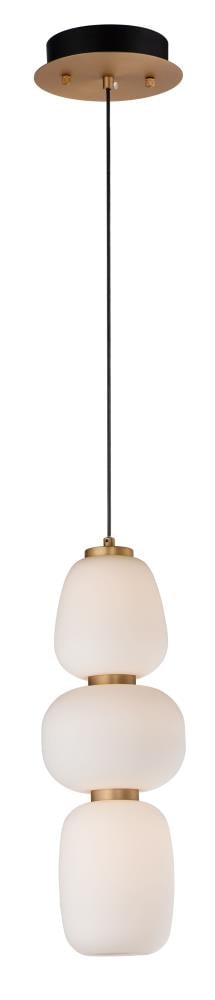 ET2 E25067-92BKGLD Soji Black/Gold Modern/contemporary White glass Geometric Integrated LED Mini Hanging Pendant light