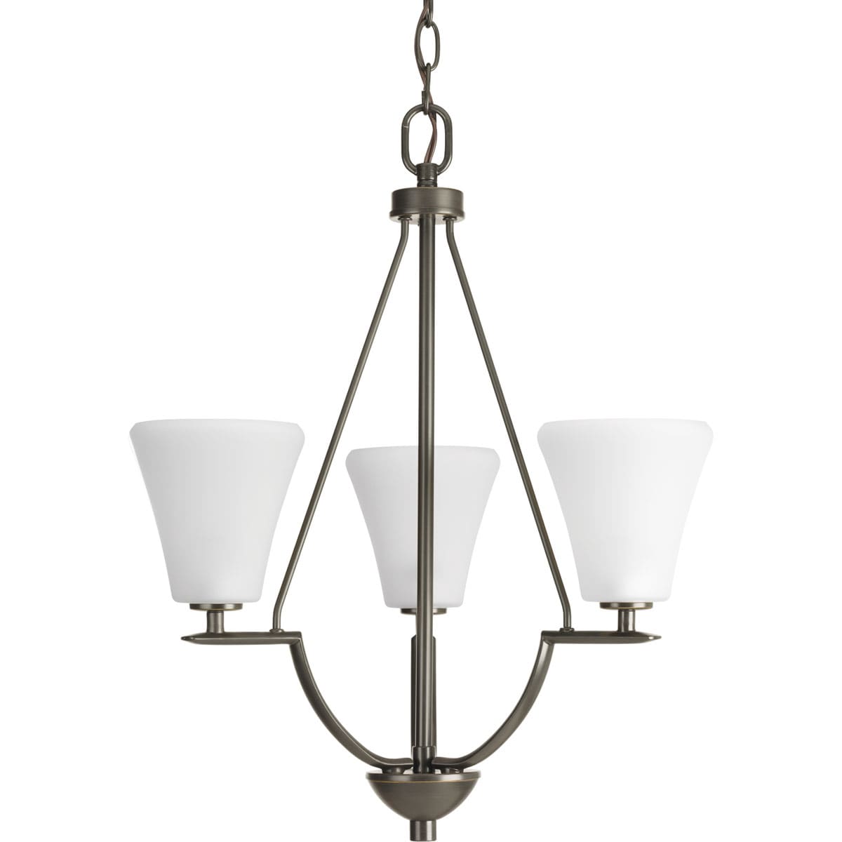 Progress Lighting P3821-20W Bravo 3 -Light Antique Bronze Transitional For Use in Bedrooms, Dining Rooms, Foyers, Kitchens, Living Rooms Chandelier