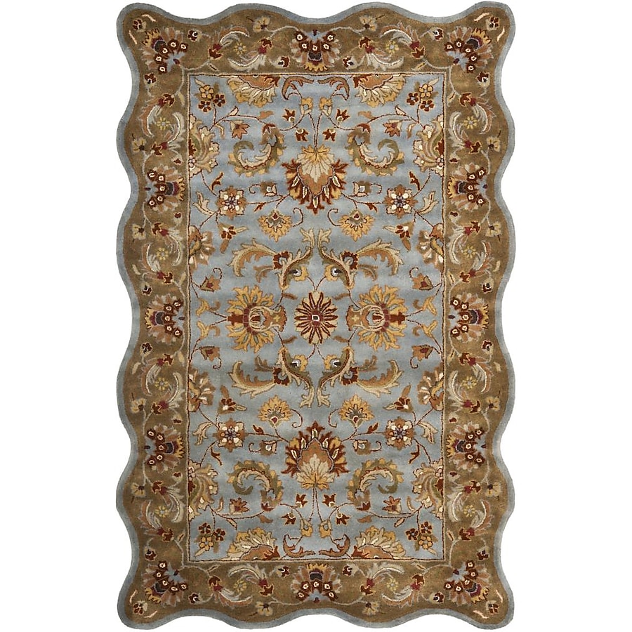 Safavieh Heritage Tiruchi 2 x 4 Blue/Beige Indoor Floral/Botanical Oriental Handcrafted Throw Rug Safavieh Heritage Tiruchi 2 x 4 Blue/Beige Indoor Floral/Botanical Oriental Handcrafted Throw Rug