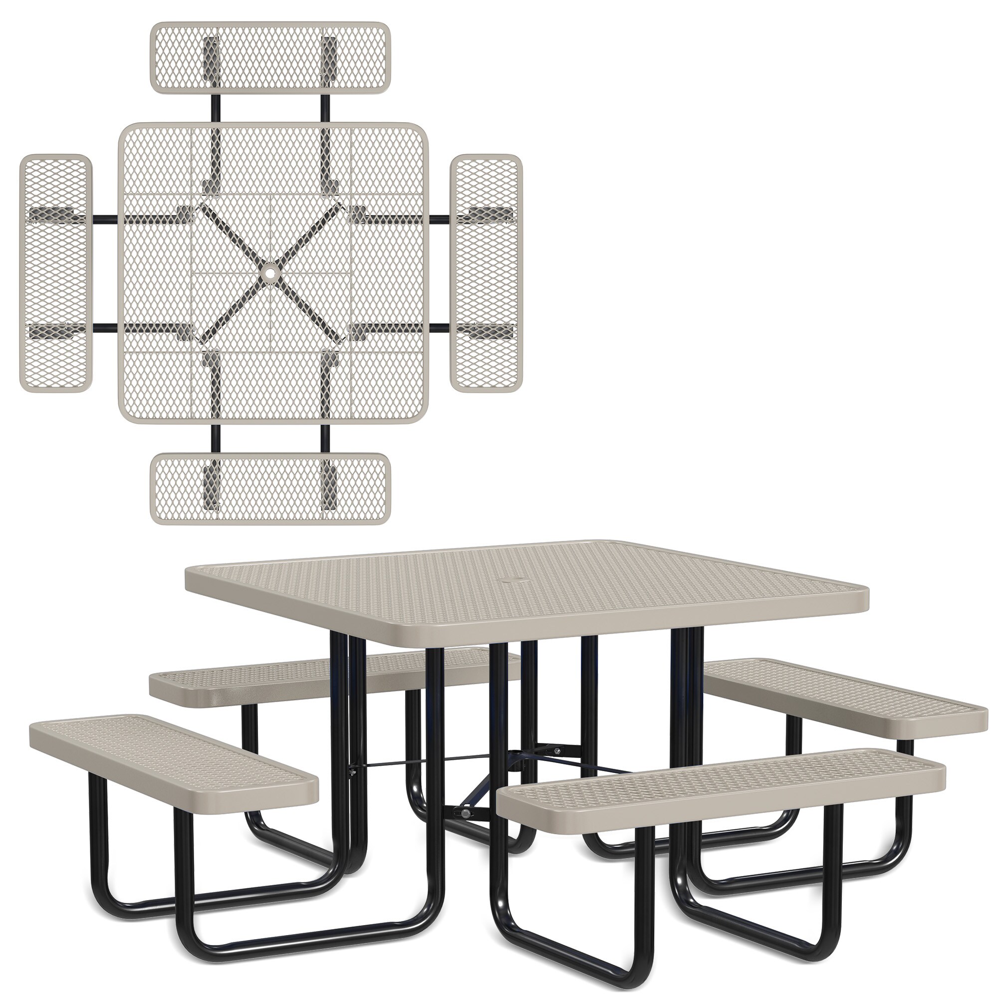 LeisureCraft T46SQP-BEIGE Picnic-Tables - View #2