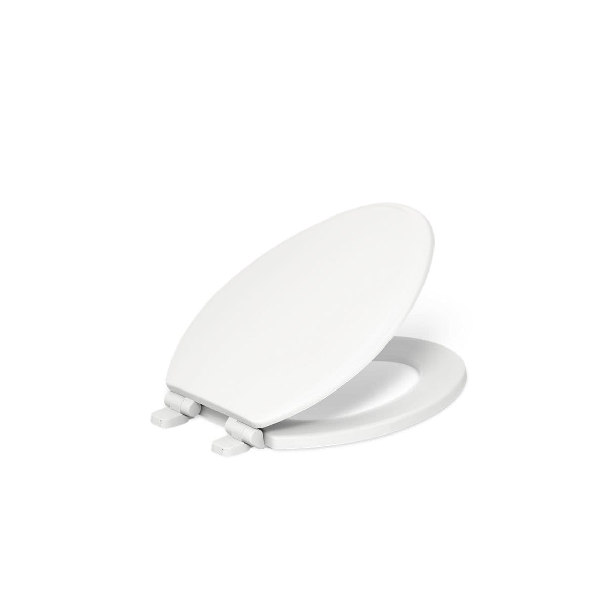 KOHLER Ridgewood Wood White Elongated Soft Close Toilet Seat #20454-0