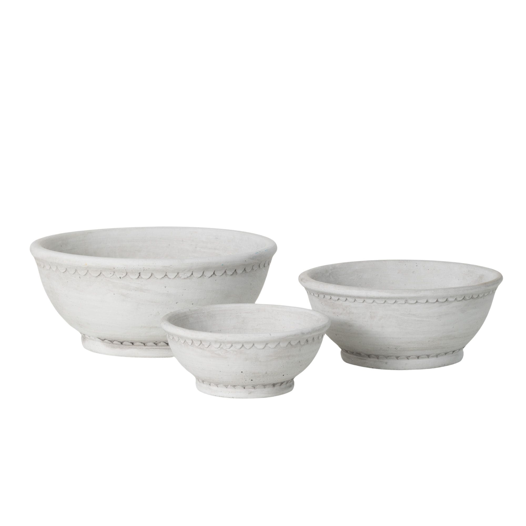 Sullivans CMT1217 3 -Pack Round 4.25-in W x 4.5-in H x 4.25-in D White Cement Indoor/Outdoor Planter