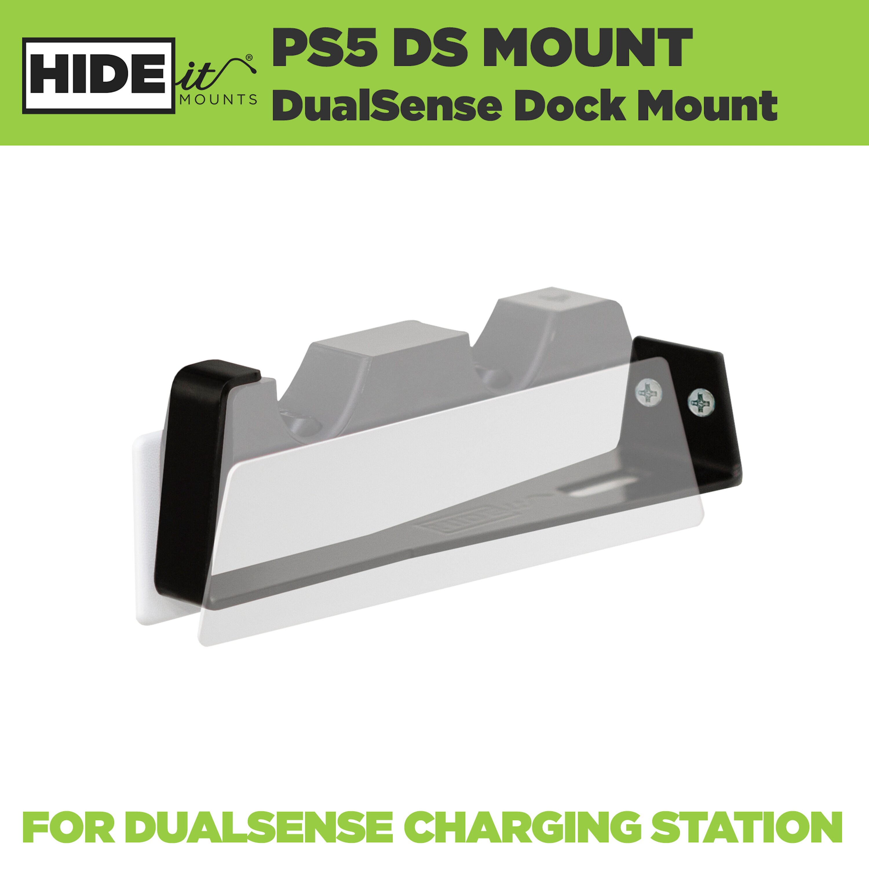 HIDEit Mounts DualSense Charging Station Wall Mount Black Semi