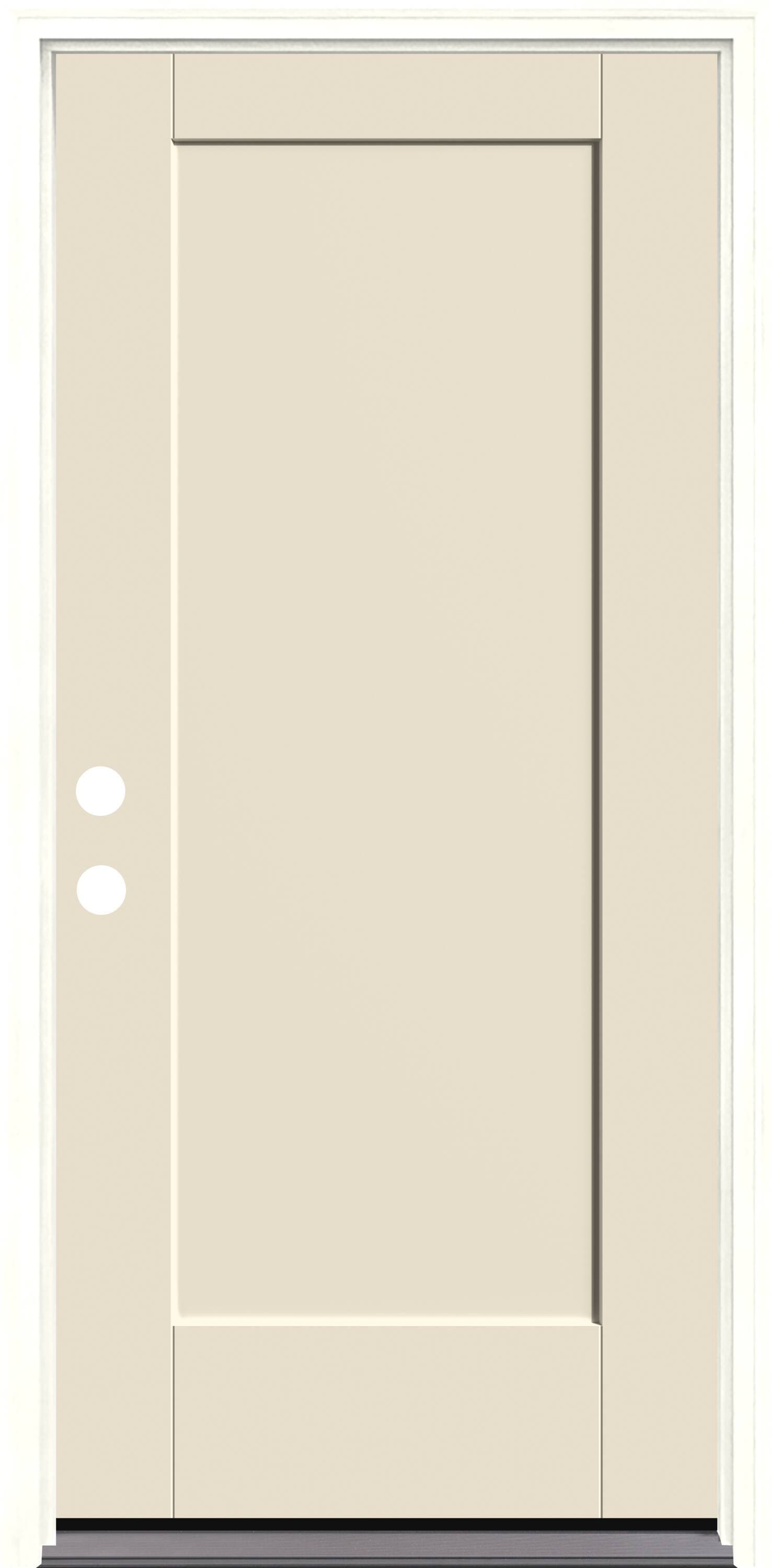 Therma-Tru Smooth Star 36-in x 80-in x 4-9/16-in Fiberglass Right-hand inswing Unfinished Prehung Residential Insulating core Front Door