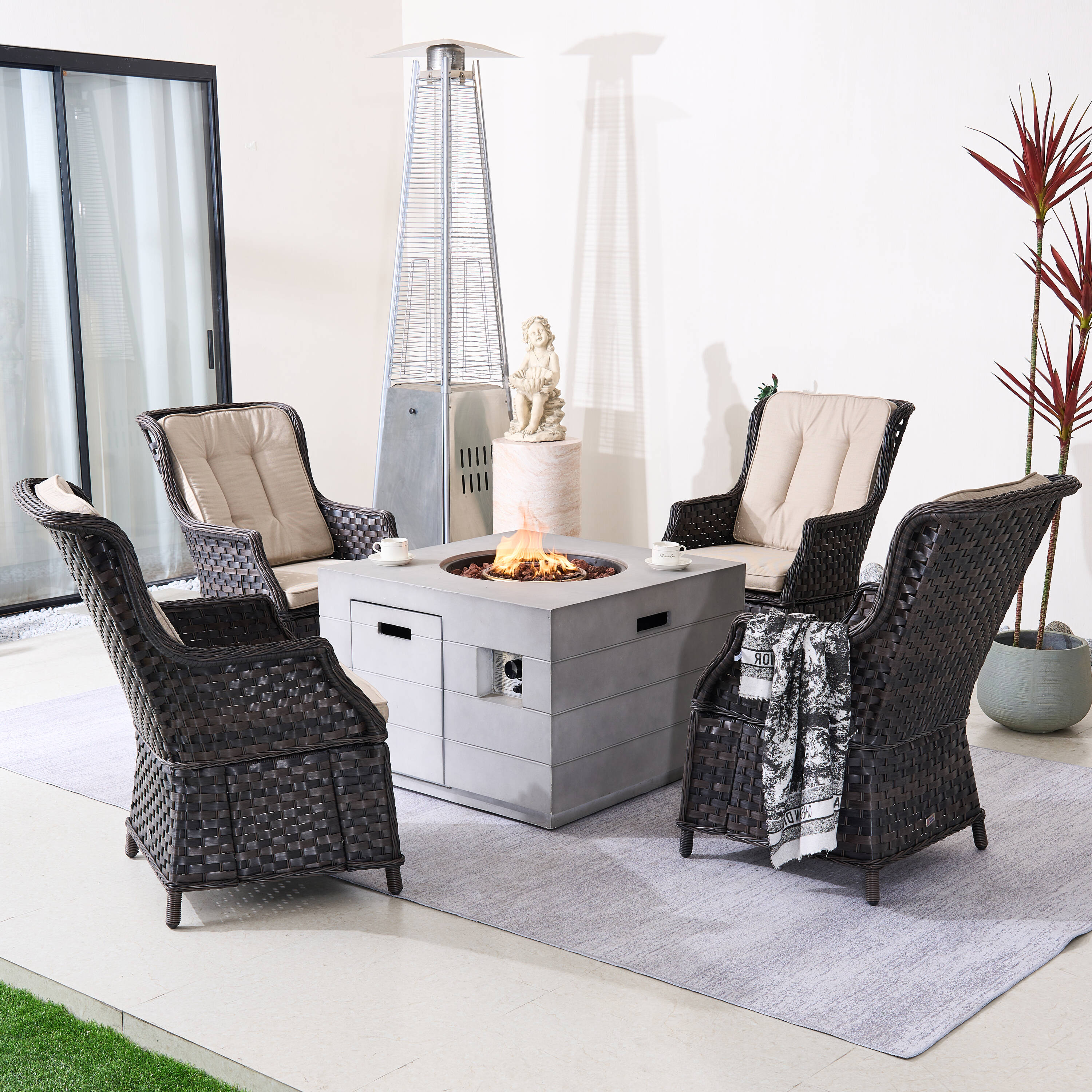 Direct Wicker DWG-4-010B&2140-GR Patio-Conversation-Sets - View #2