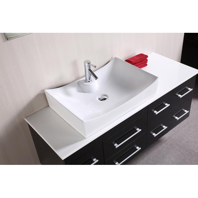 Espresso Single Sink Bathroom Vanity, 53 Bathroom Vanity Top With Sink