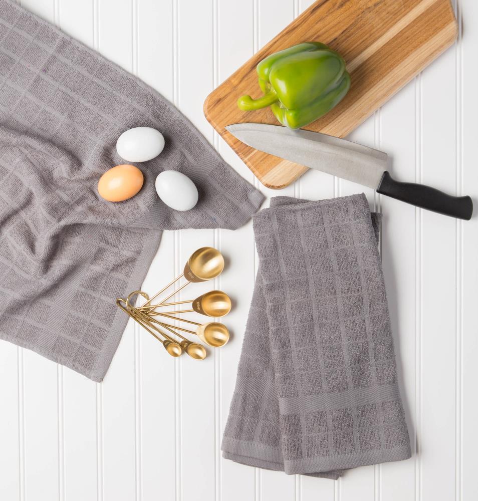 Solid Artichoke Windowpane Terry Dishtowel 4 Piece 