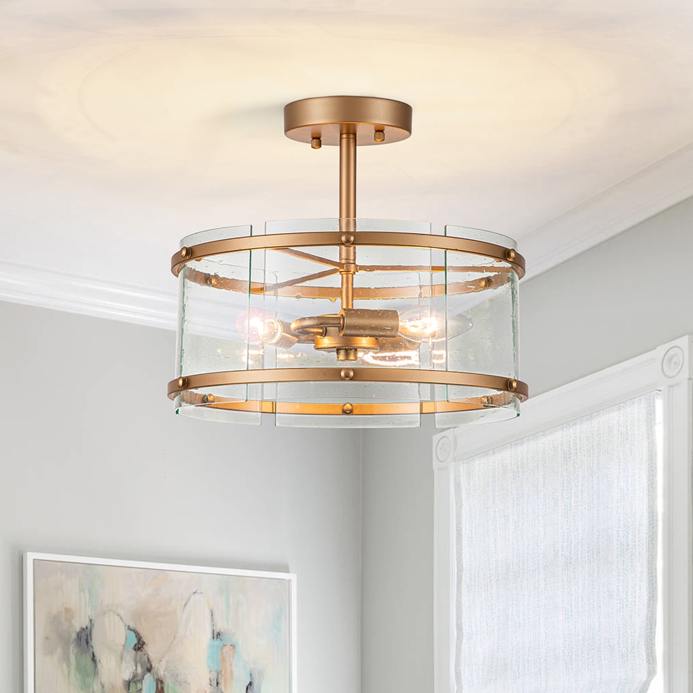 EDISLIVE Y81010000044398 3 -Light 13-in Gold Semi Flush Mount Light