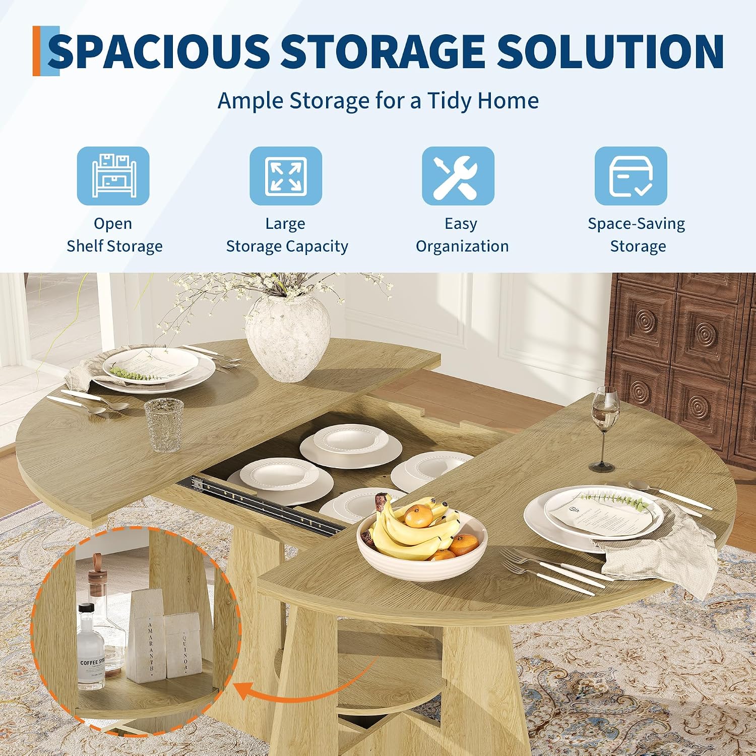 GAOMON CNAUKZX1RODKU2YLR Dining-Tables - View #4