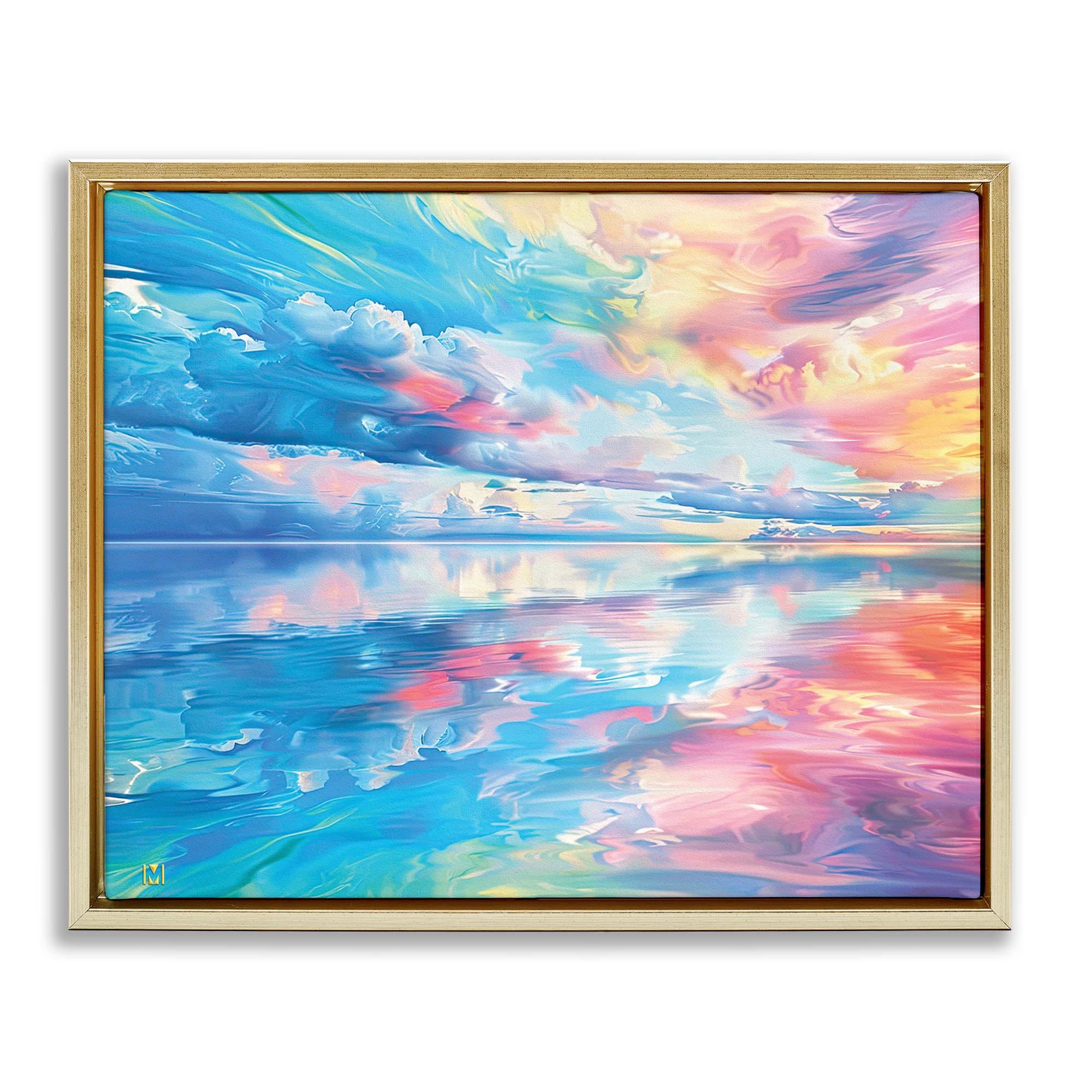 Stupell Industries BT-356-FFG-24X30 Prismatic Rainbow Sunset Floating Frame design by Michael Ward