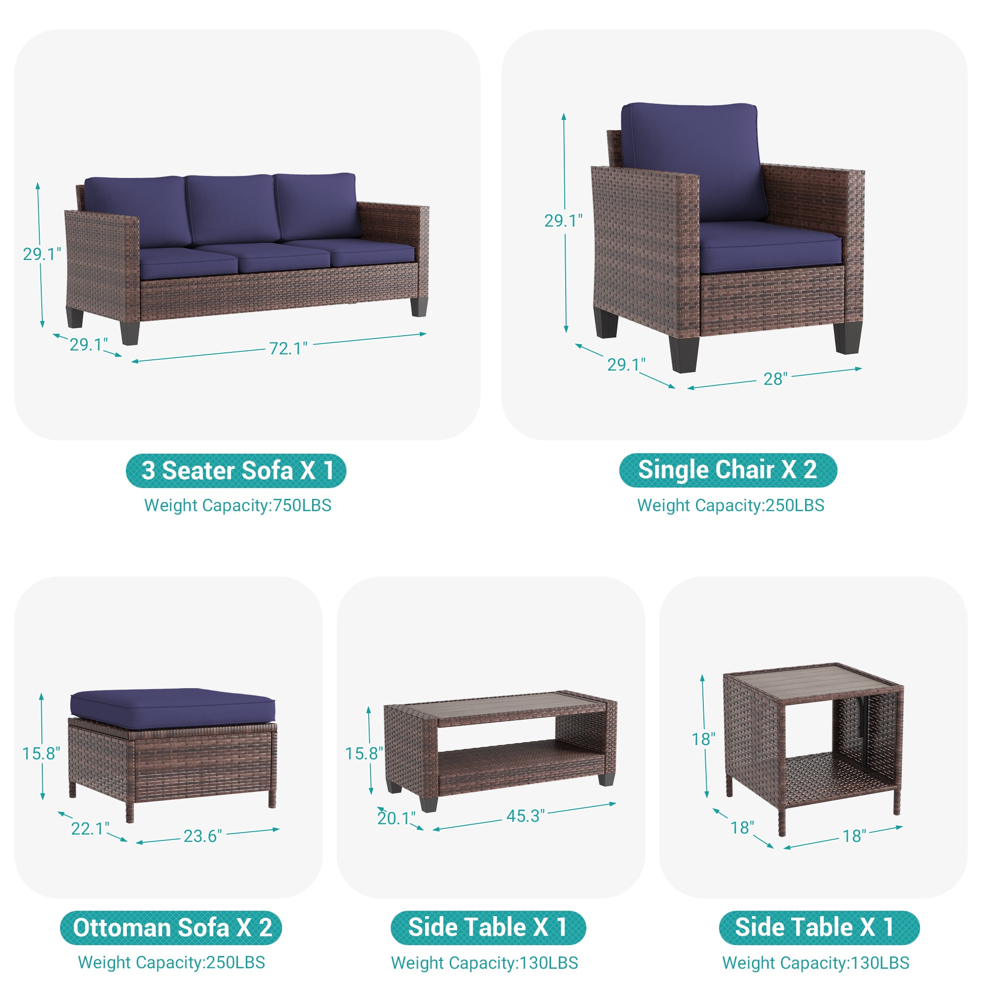 ACEGOSES LW-115BNY-S1T3 Patio-Conversation-Sets - View #2