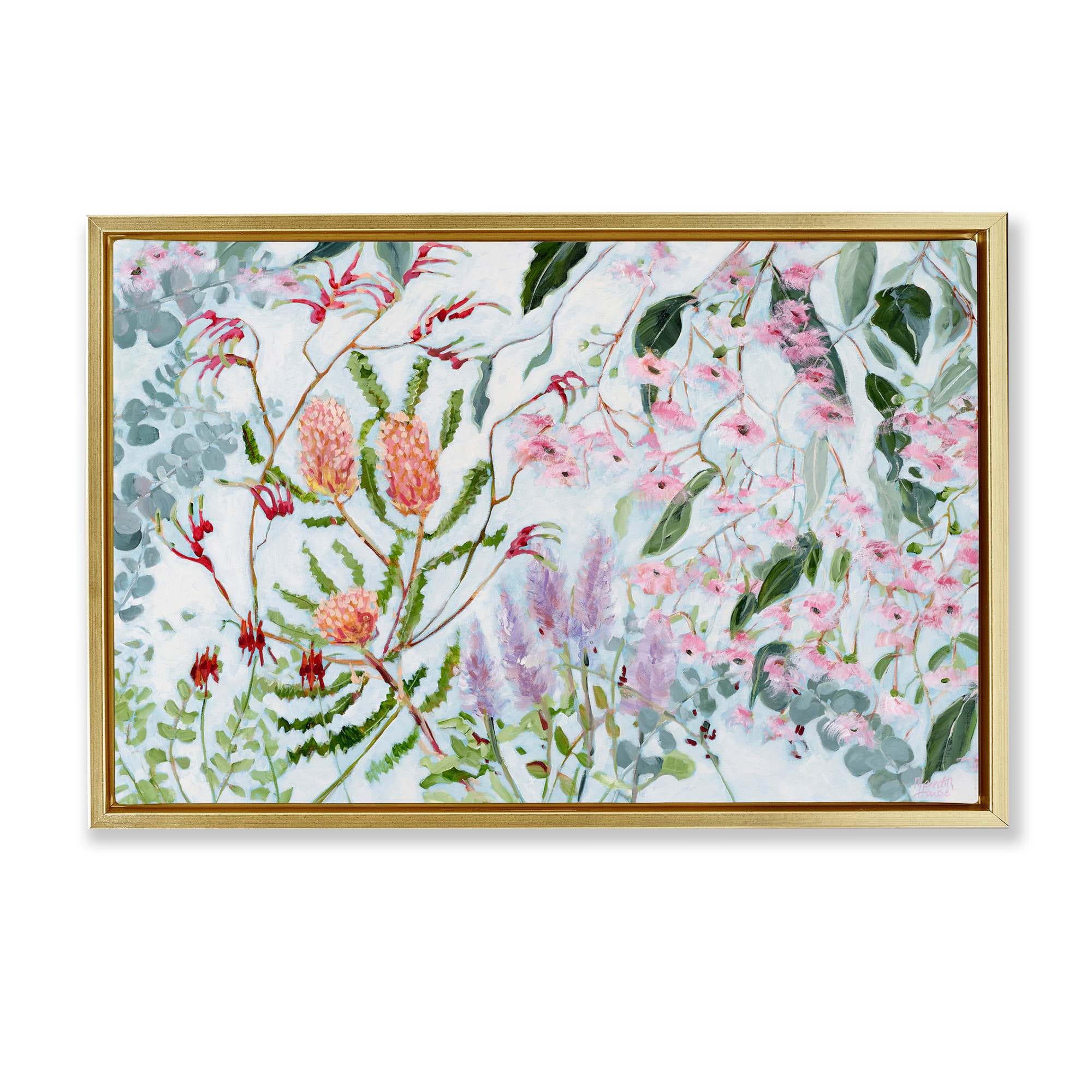 Stupell Industries BS-807-FFG-20X30 Elegant Garden Flowers Gold Framed Floater Canvas Wall Art By Meredith Howse 31 x 21