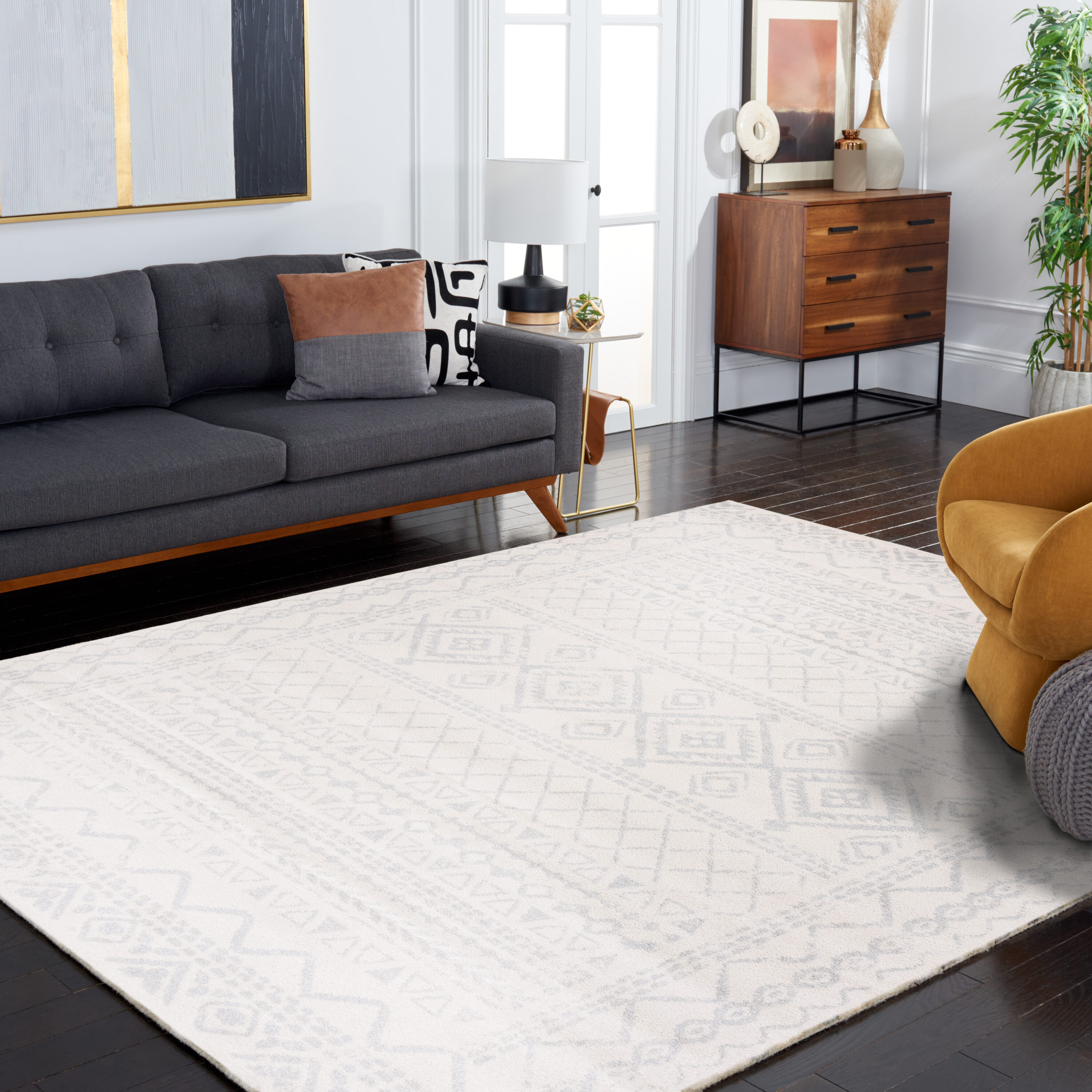Tulum 268B Ivory Light Grey 9in x 12in Rug