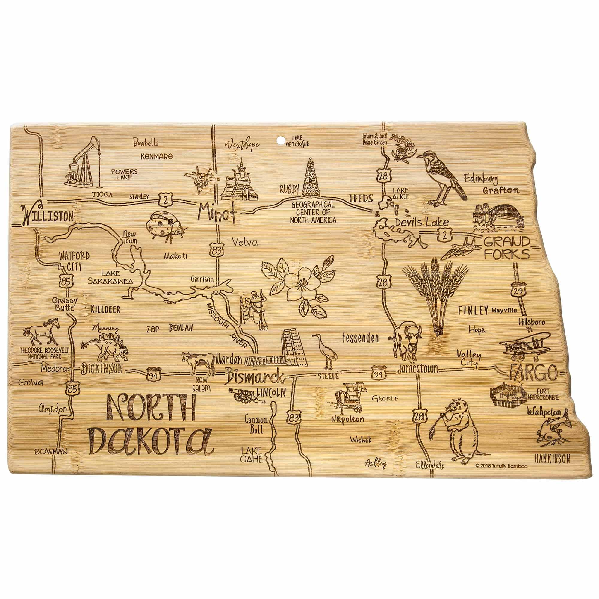 Totally Bamboo  Destination North Dakota Bamboo Serving and Cutting Board