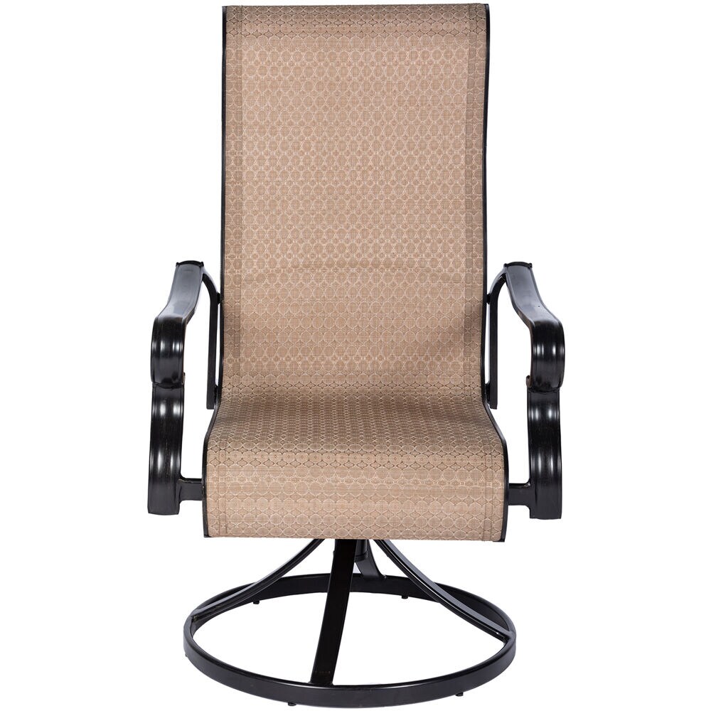 Brigantine 9-Piece Beige and Black Aluminum Outdoor Dining Set