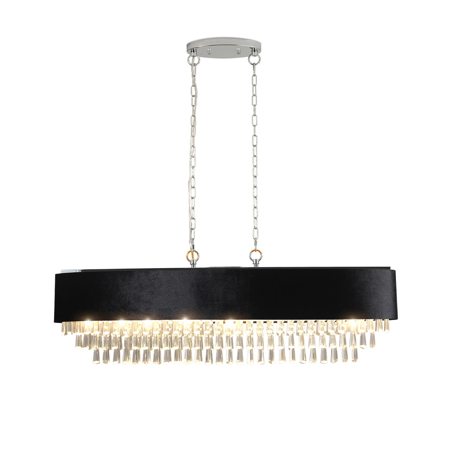 SINOFURN 8-Light Black Tiffany LED Dry rated Chandelier in the