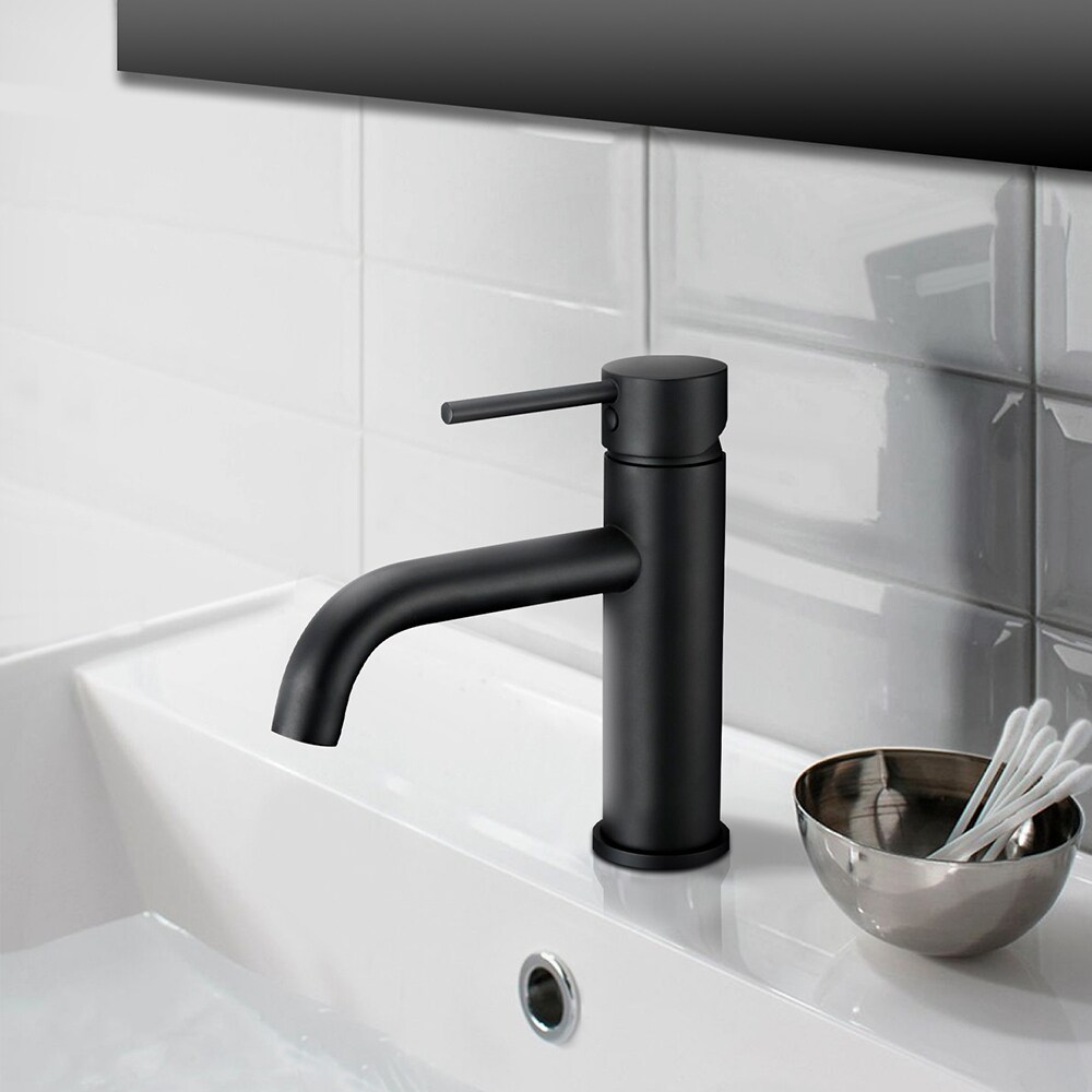 Topcraft F40119MB Matte black Single hole 1-handle Low-arc Commercial/Residential Handle Bathroom Sink Faucet