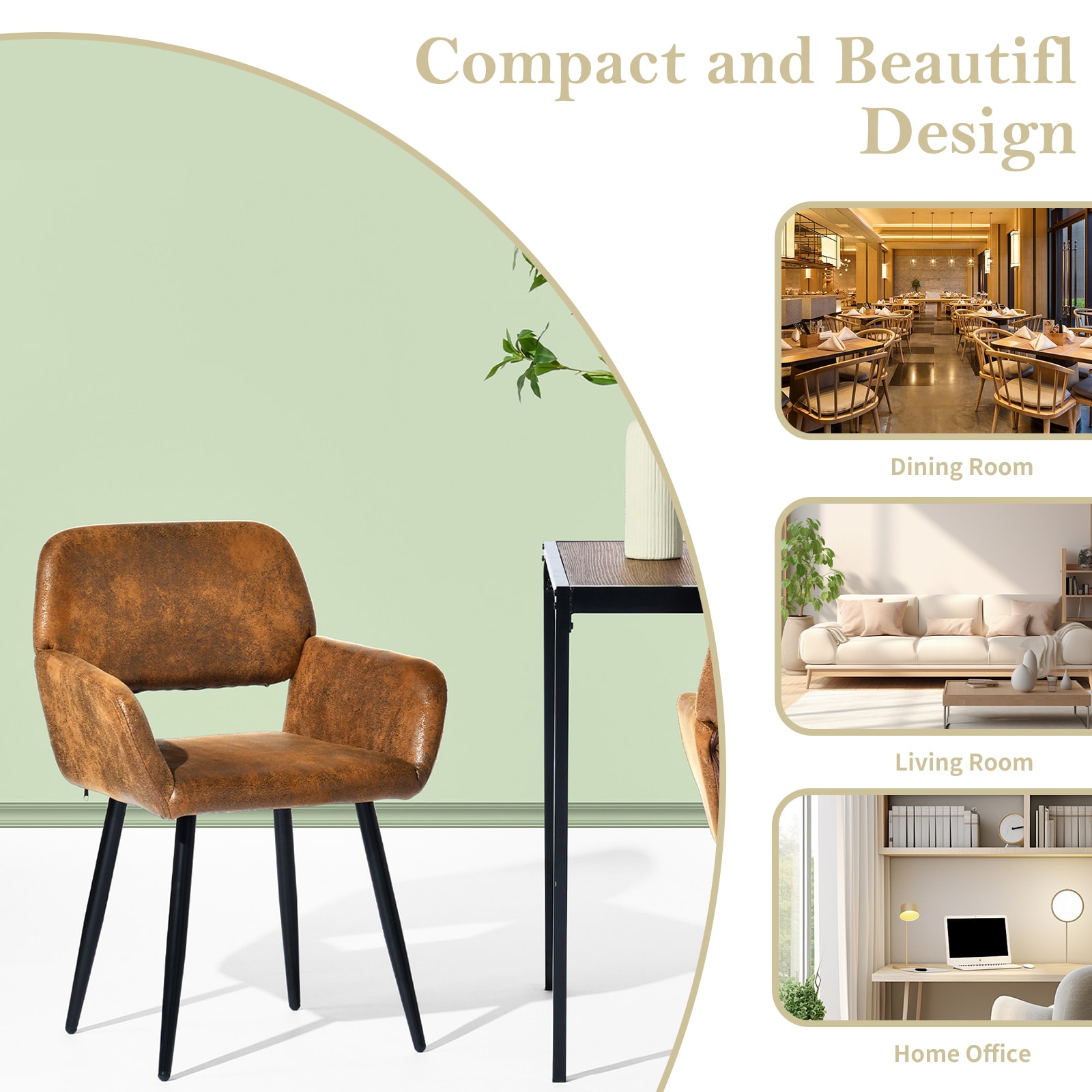 Homy Casa MAYFAIR SUEDE 2 Dining-Chairs - View #6