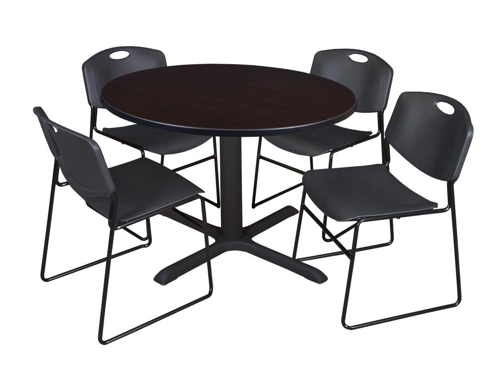 Regency TB48RNDMW44BK Breakroom Brown 4-Person Training Table (48-in W x 29-in H)